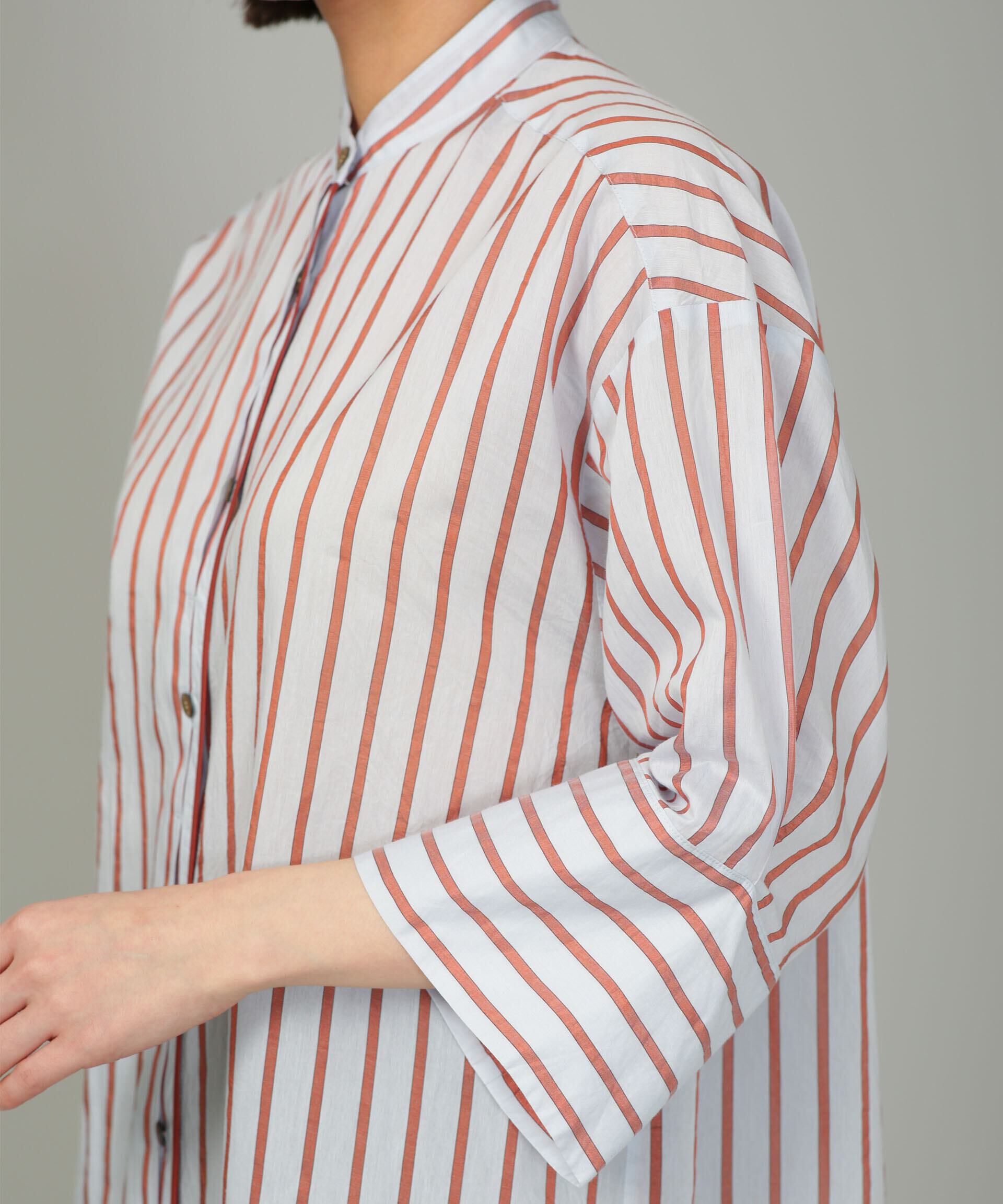 nano･universe「シアーストライプシャツワンピース」|ワンピース|