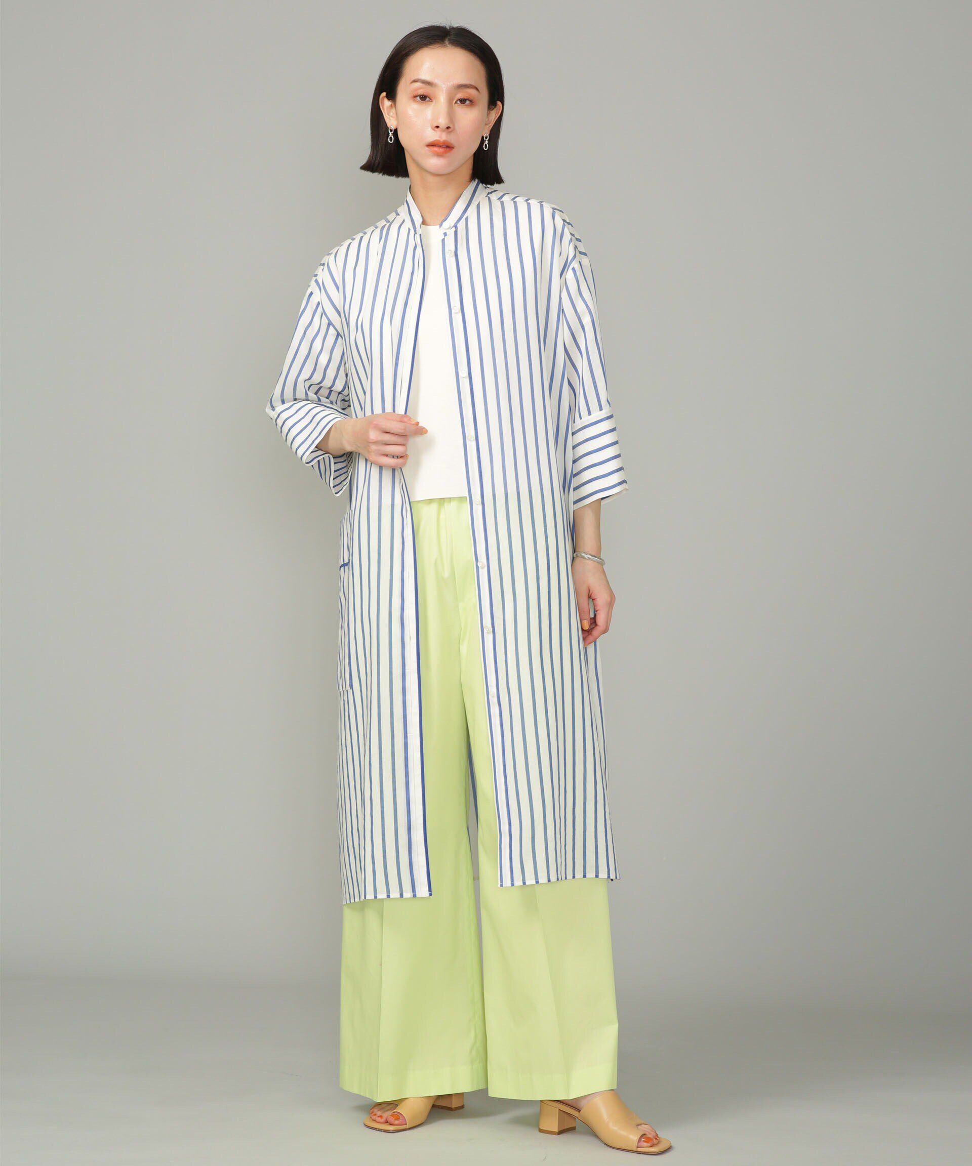 nano･universe「シアーストライプシャツワンピース」|ワンピース|