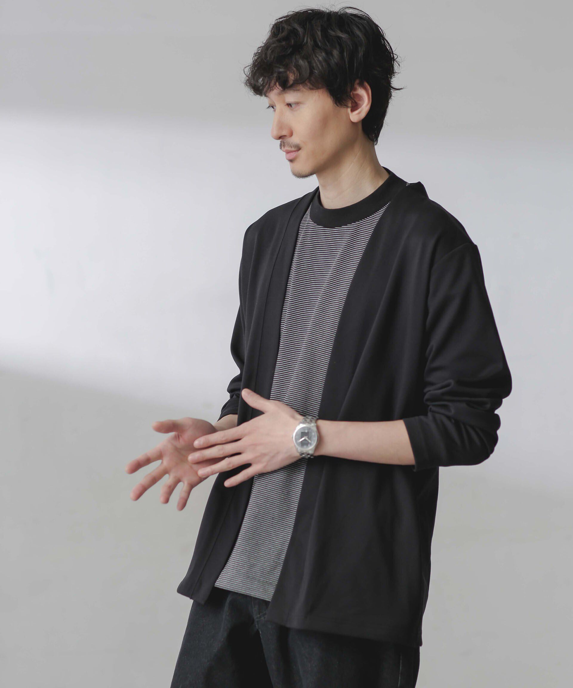 nano･universe「ダブルジャージー着流しカーディガン」|カーディガン|