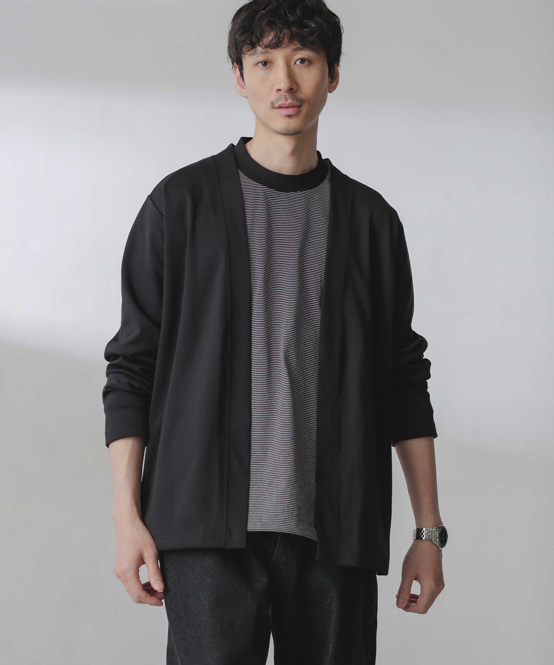 nano･universe「ダブルジャージー着流しカーディガン」|カーディガン|