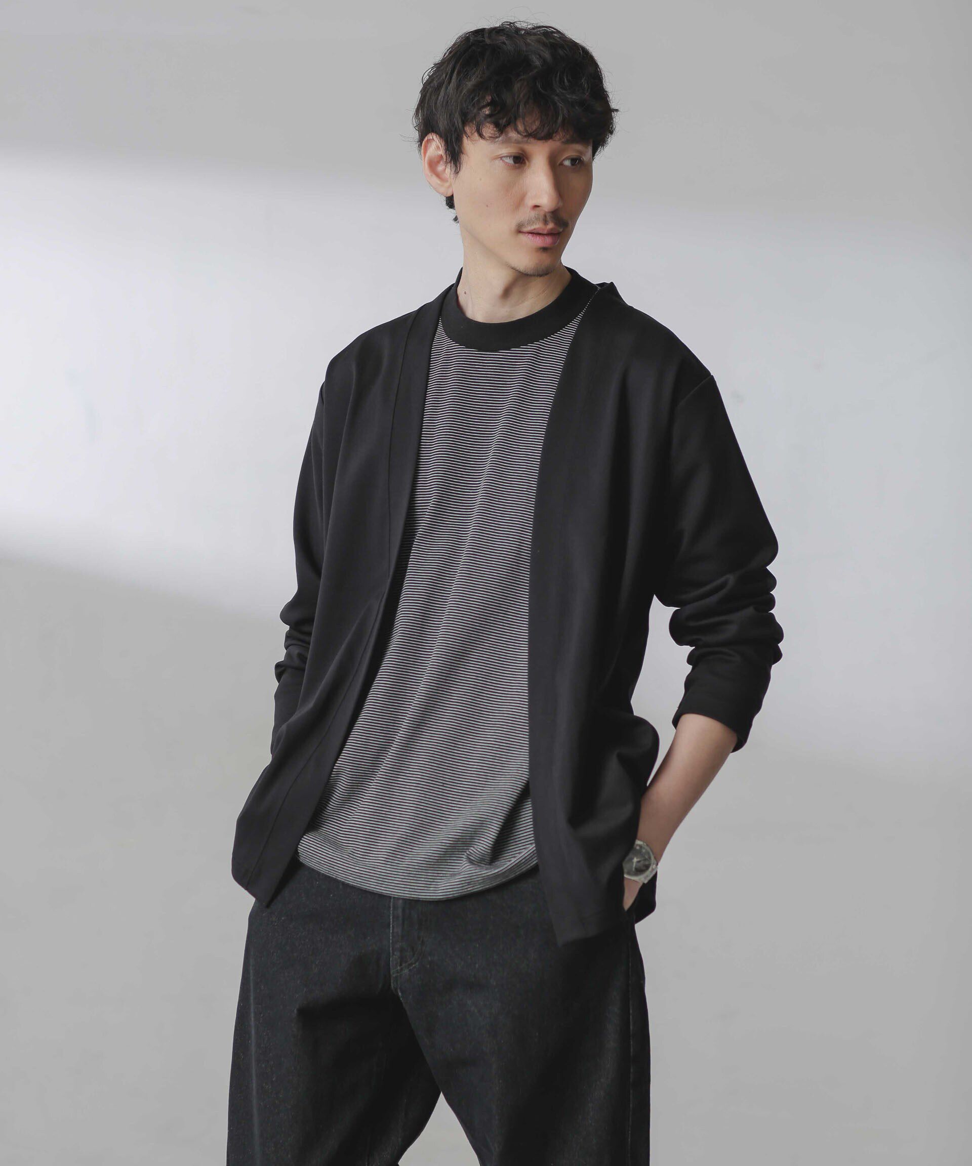 nano･universe「ダブルジャージー着流しカーディガン」|カーディガン|