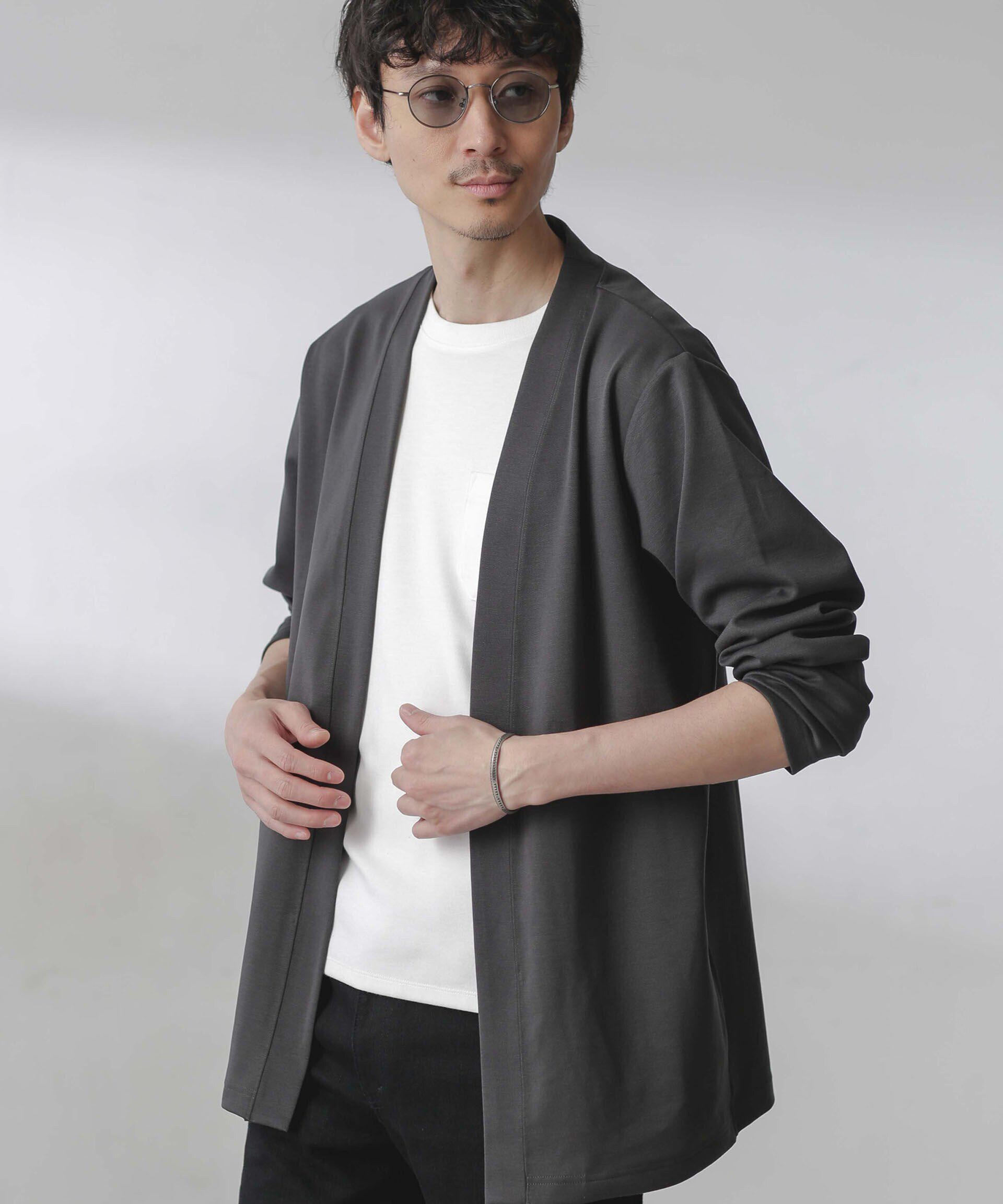 nano･universe「ダブルジャージー着流しカーディガン」|カーディガン|スミクロ1