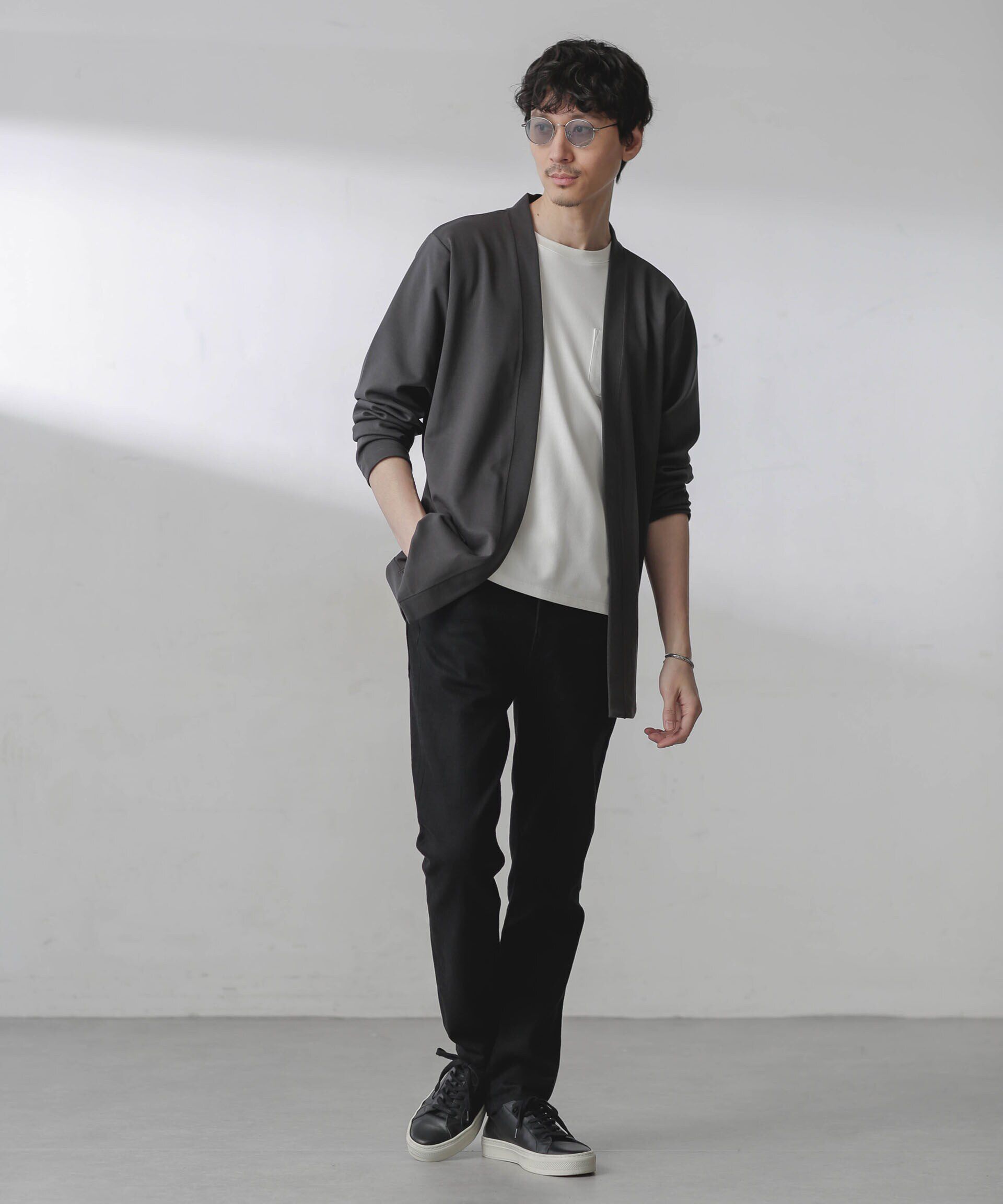 nano･universe「ダブルジャージー着流しカーディガン」|カーディガン|