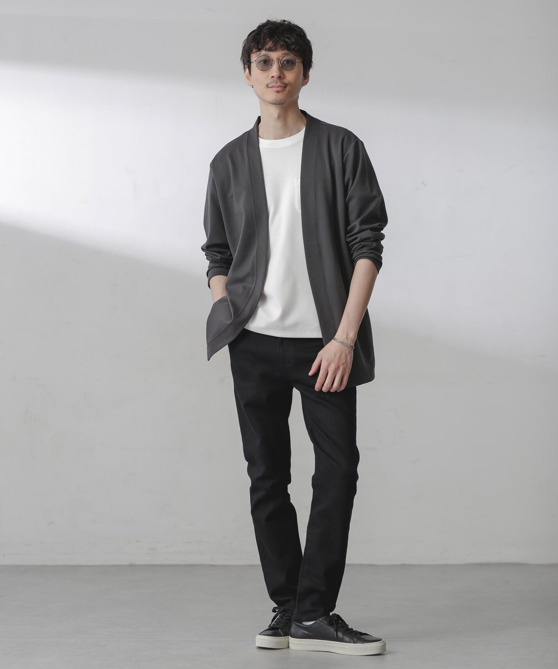 nano･universe「ダブルジャージー着流しカーディガン」|カーディガン|
