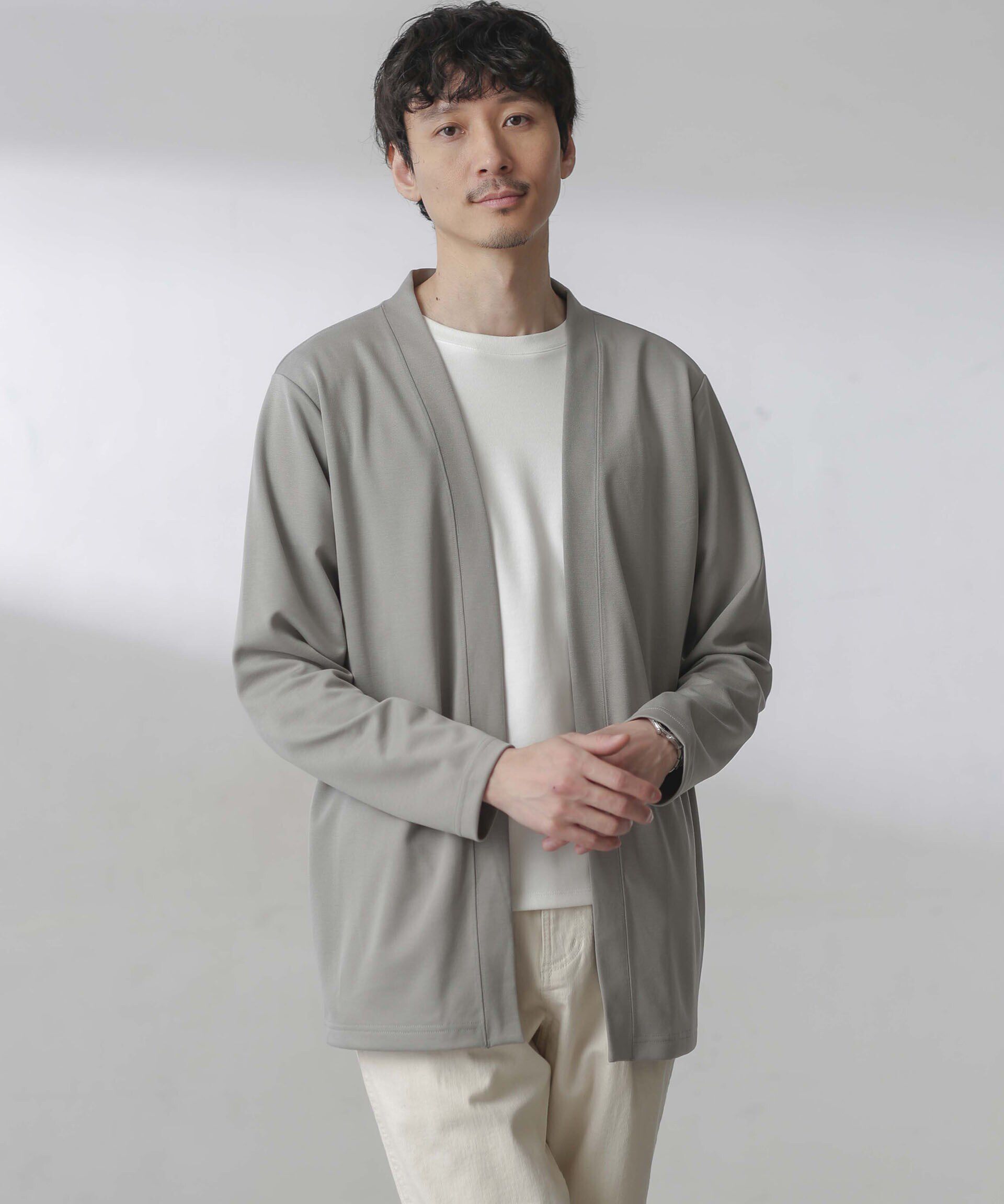 nano･universe「ダブルジャージー着流しカーディガン」|カーディガン|