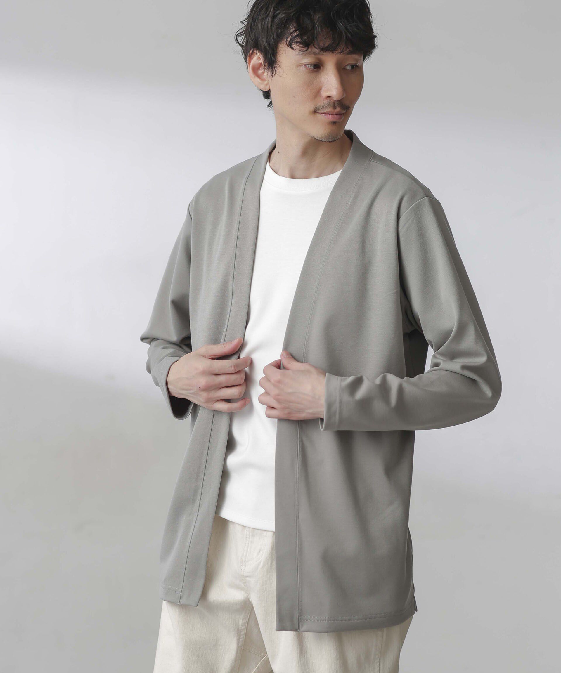 nano･universe「ダブルジャージー着流しカーディガン」|カーディガン|