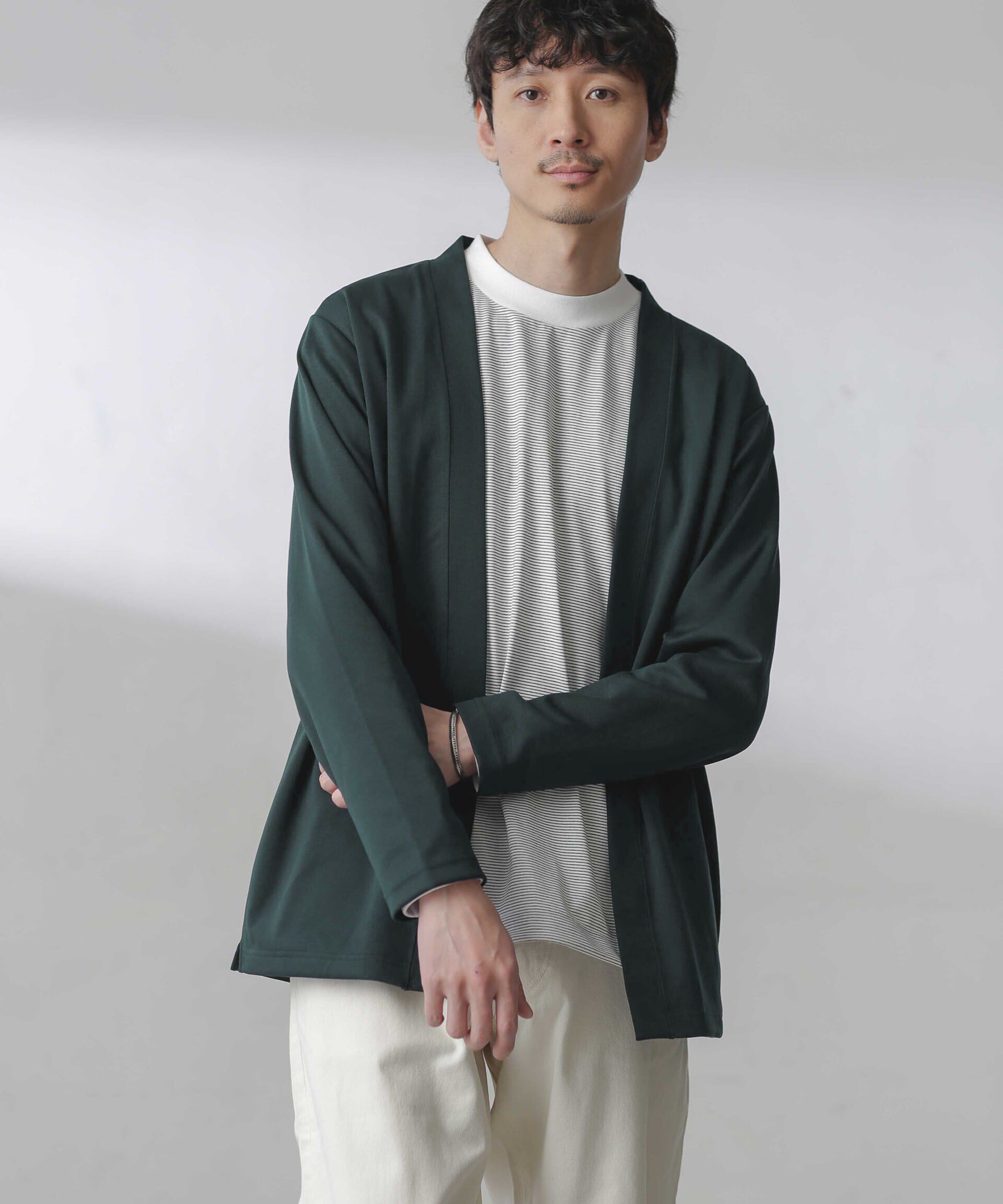 nano･universe「ダブルジャージー着流しカーディガン」|カーディガン|