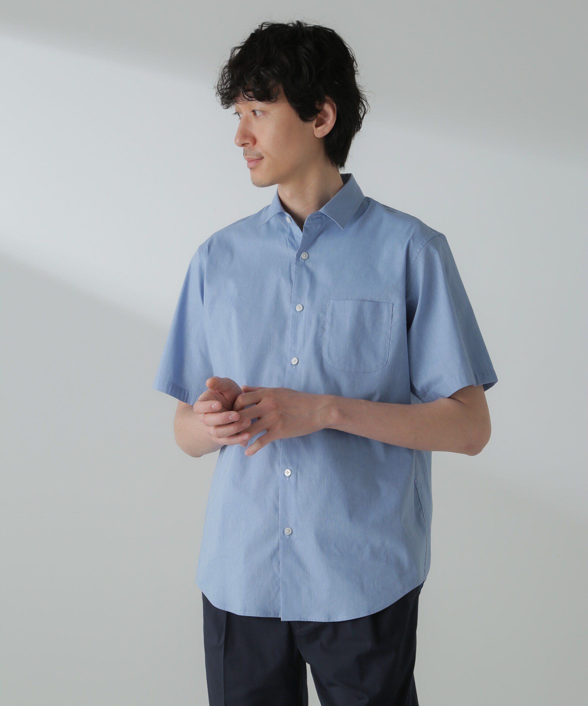 nano･universe「「ICE FLOW LINEN」レギュラーカラーシャツ 半袖」|シャツ・ブラウス|