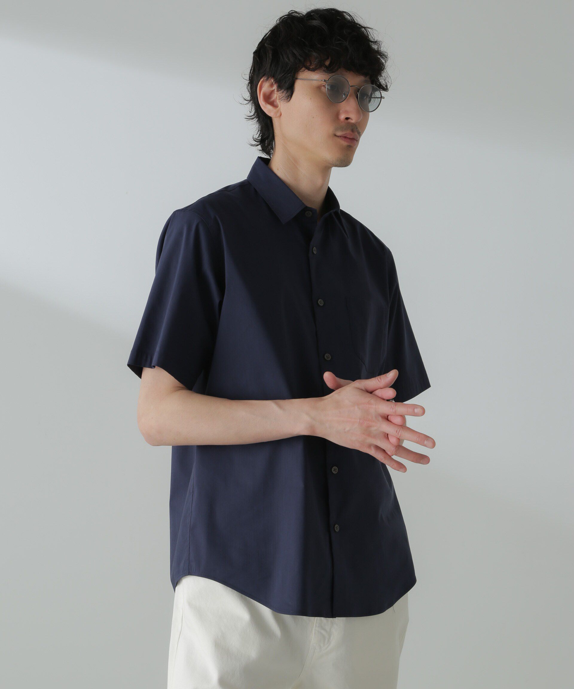 nano･universe「「ICE FLOW LINEN」レギュラーカラーシャツ 半袖」|シャツ・ブラウス|