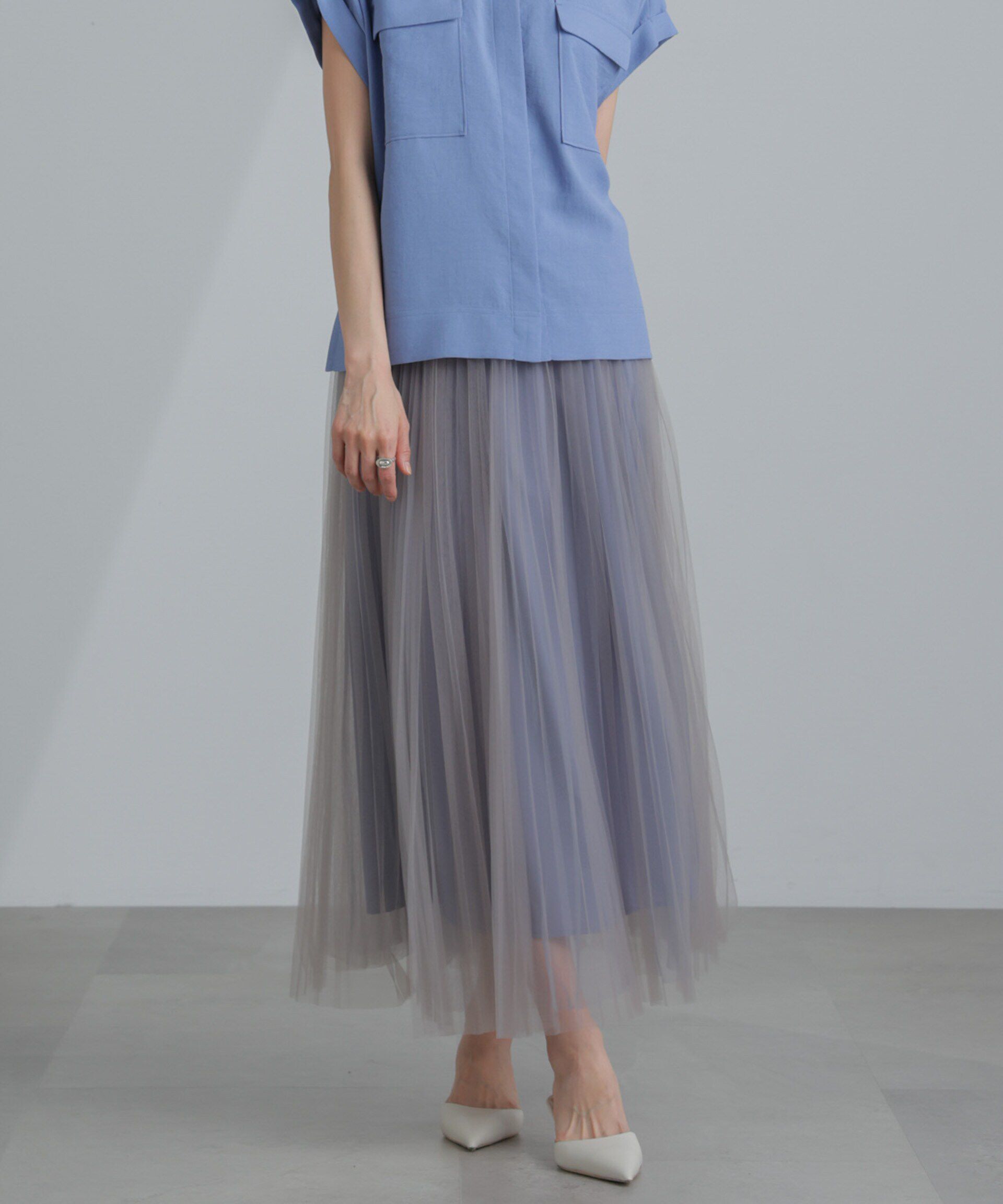 nano･universe「プリーツチュールスカート」|スカート|