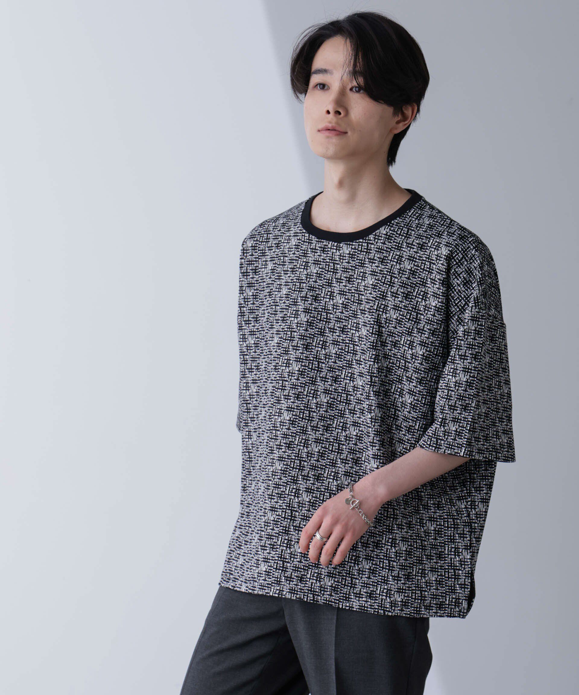 nano･universe「パターンジャガードTシャツ 半袖」|Tシャツ・カットソー|