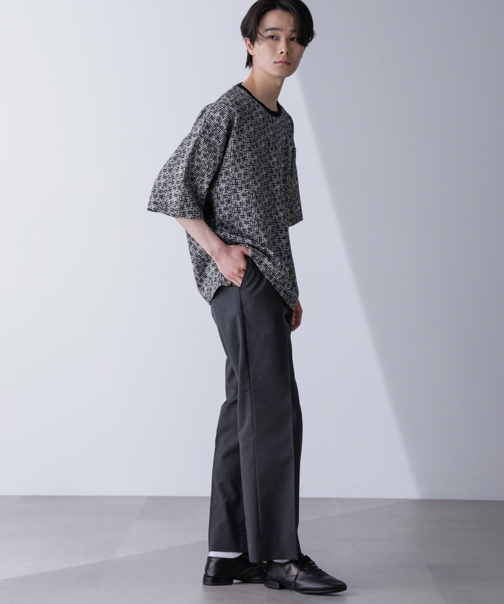 nano･universe「パターンジャガードTシャツ 半袖」|Tシャツ・カットソー|