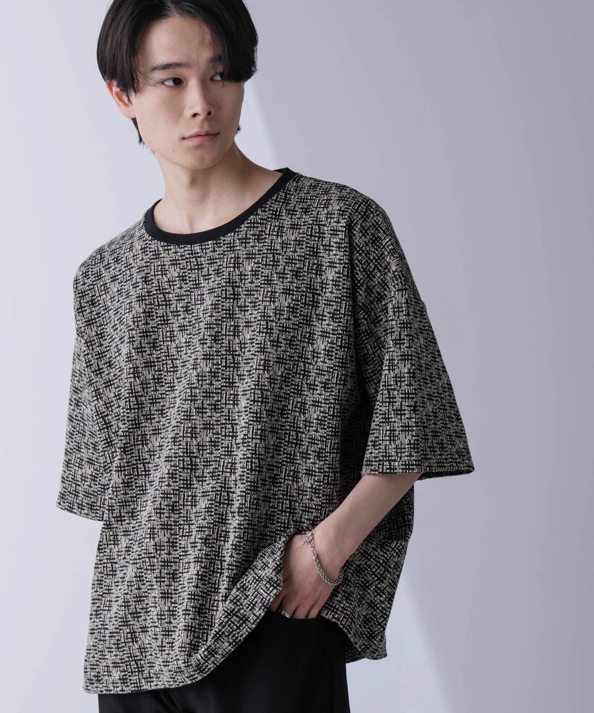 nano･universe「パターンジャガードTシャツ 半袖」|Tシャツ・カットソー|パターン21