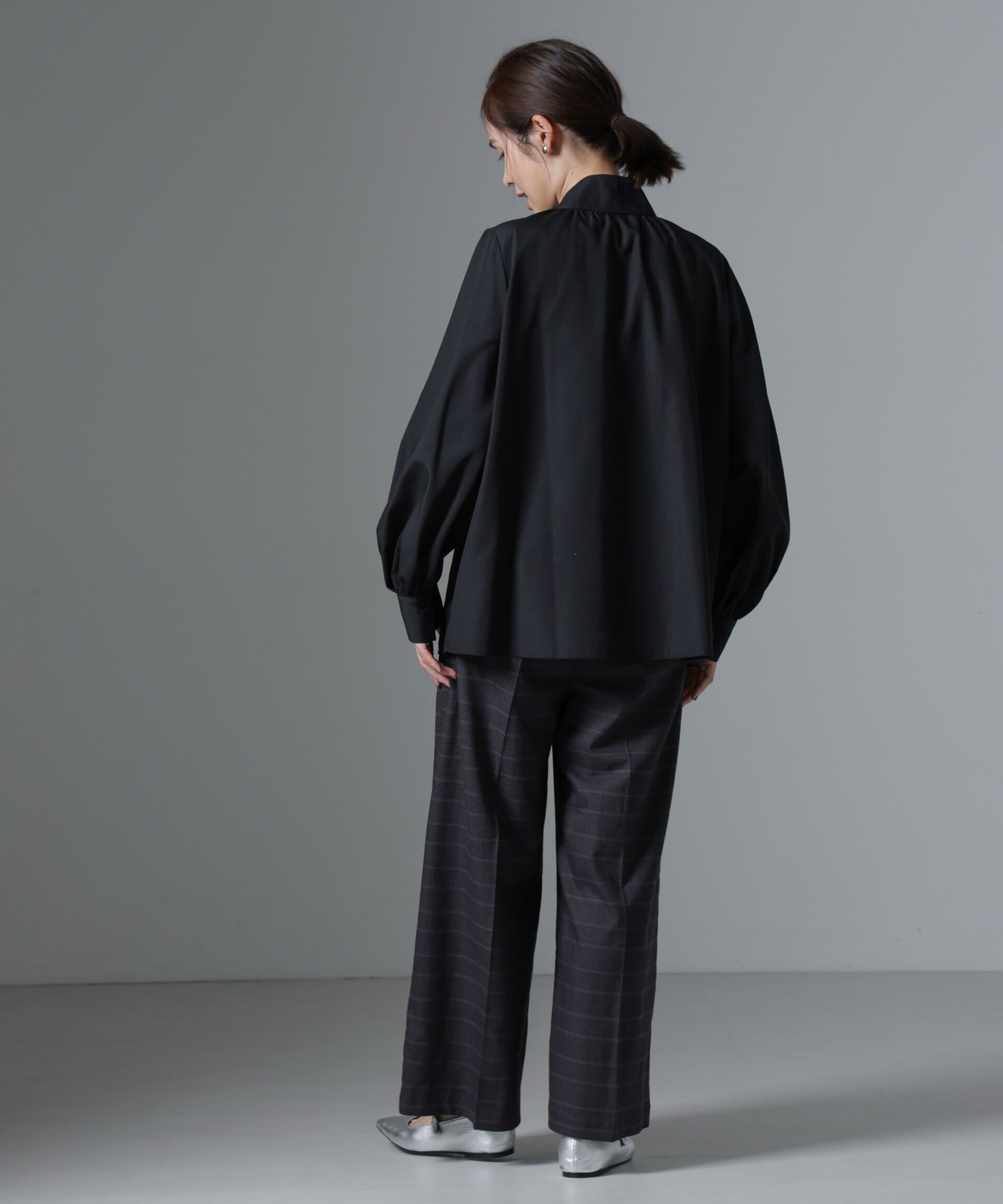 nano･universe「グレンチェックワイドパンツ」|チノ|