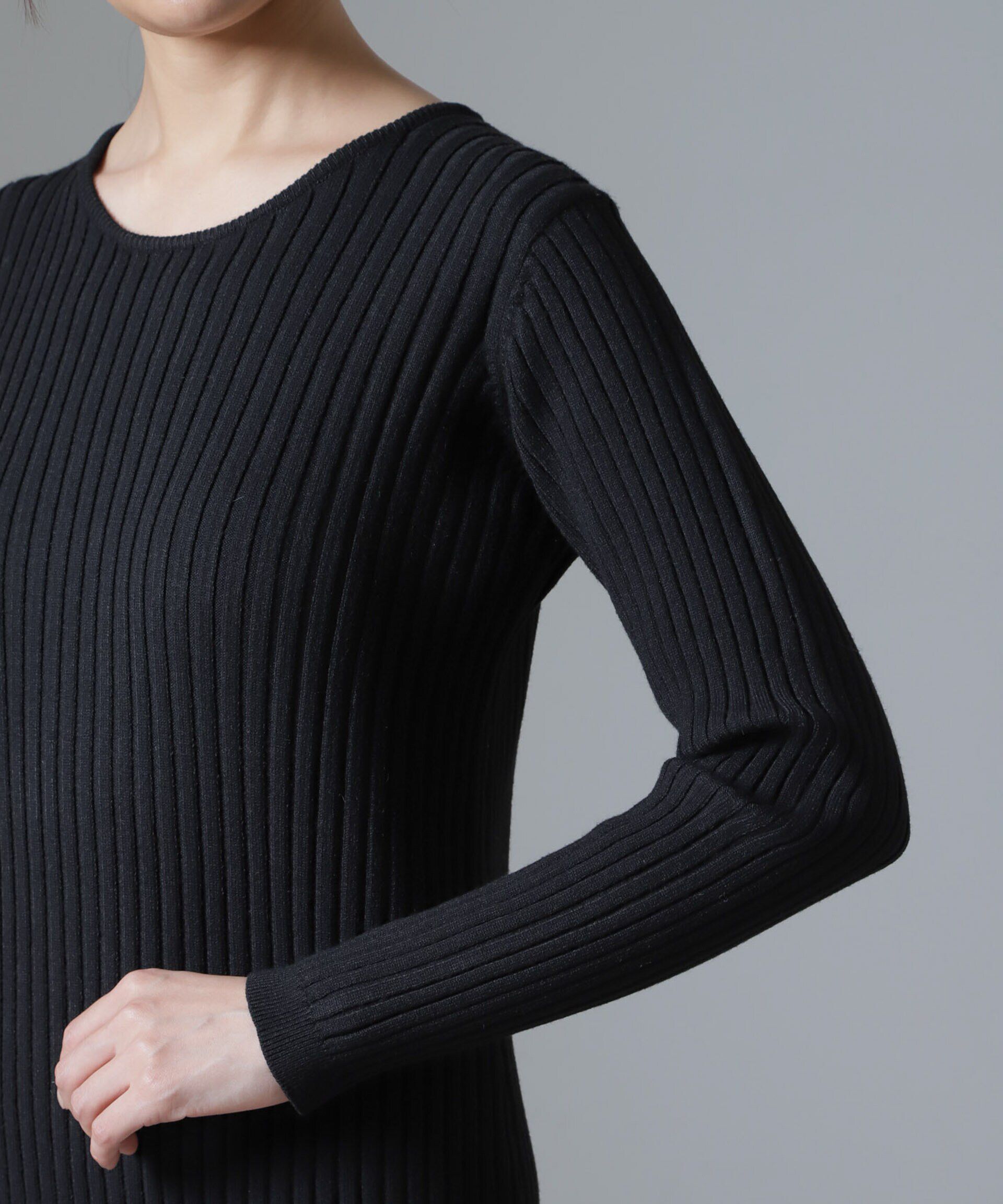 nano･universe「シャギーラメカーディガン&times;リブニットワンピース」|ワンピース|