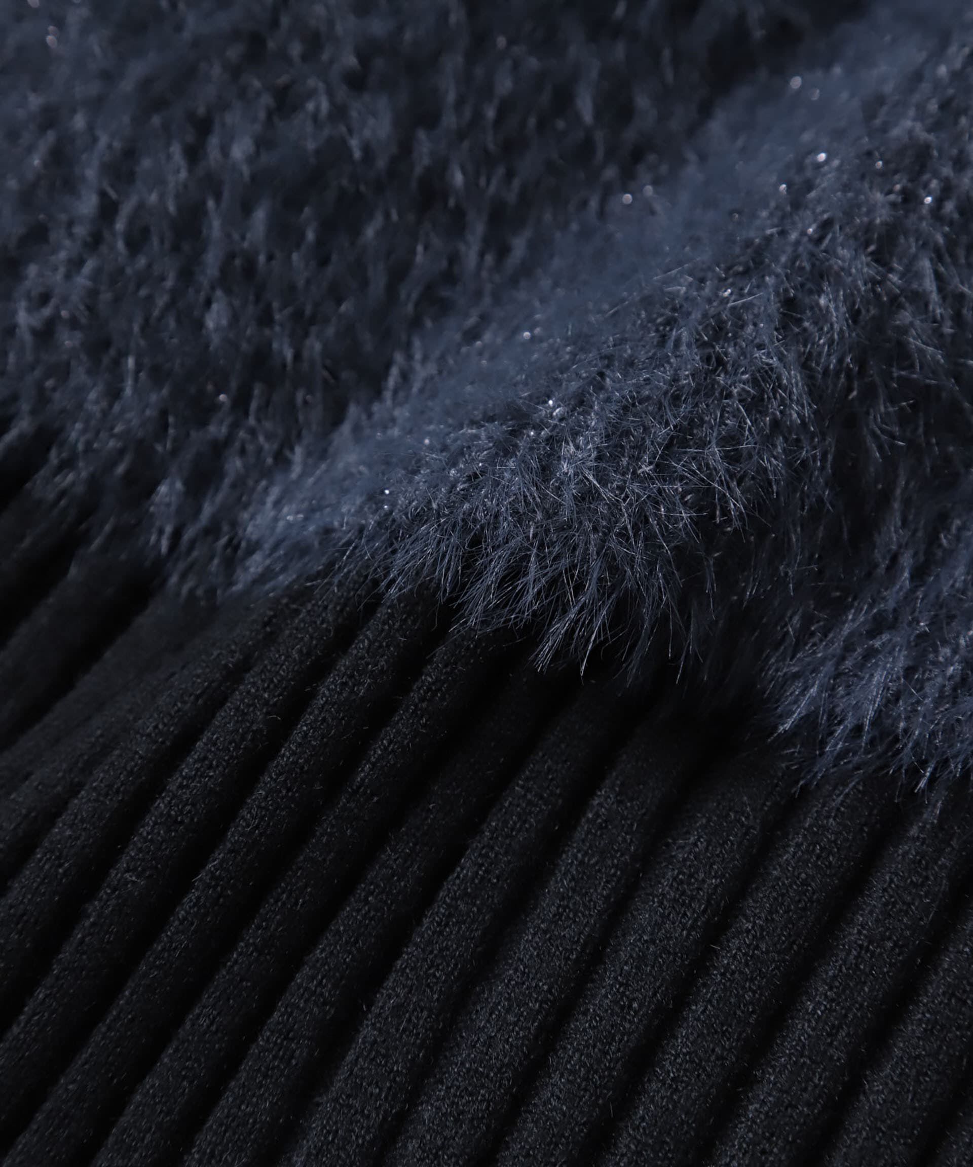 nano･universe「シャギーラメカーディガン&times;リブニットワンピース」|ワンピース|