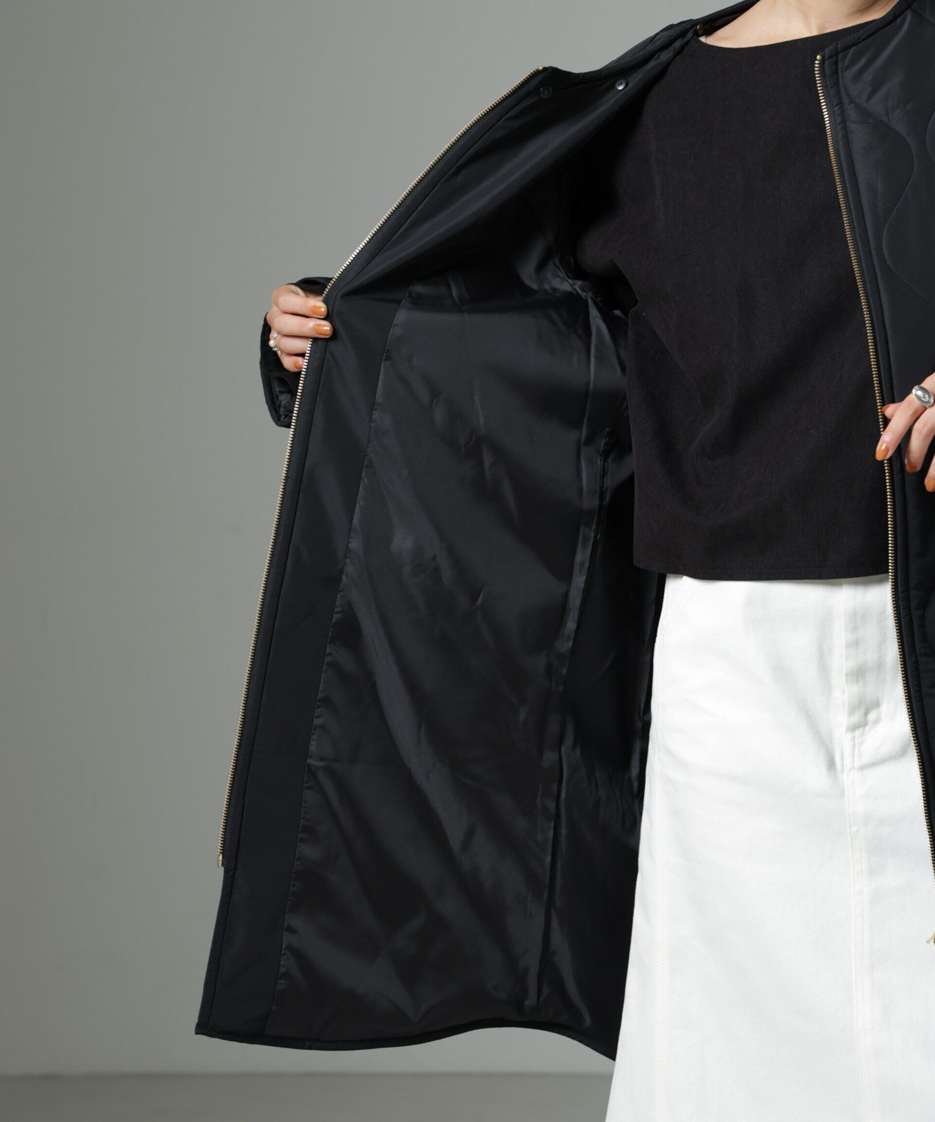 nano･universe「撥水加工 フード取り外し2WAYキルティングコート」|その他|