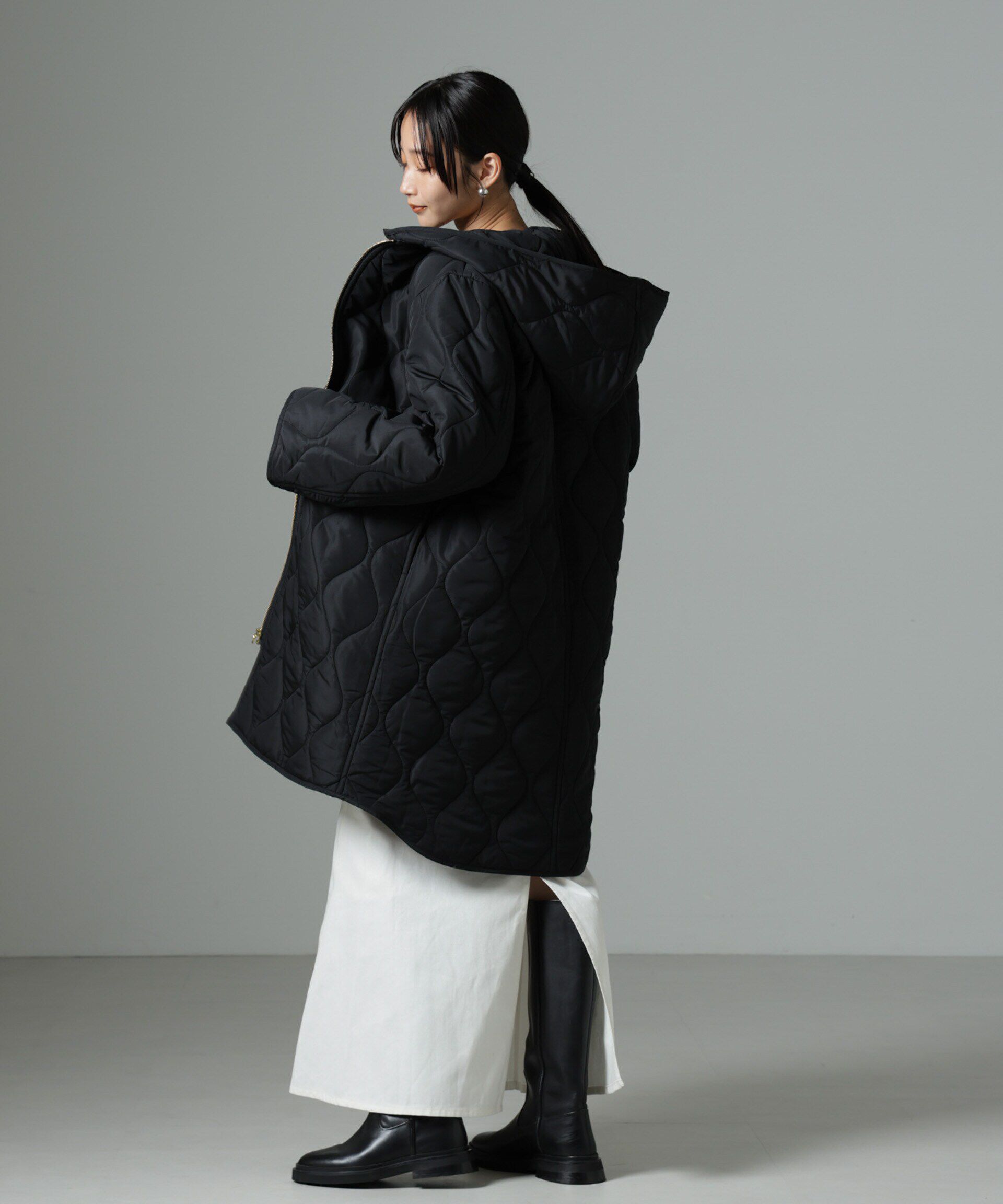 nano･universe「撥水加工 フード取り外し2WAYキルティングコート」|その他|