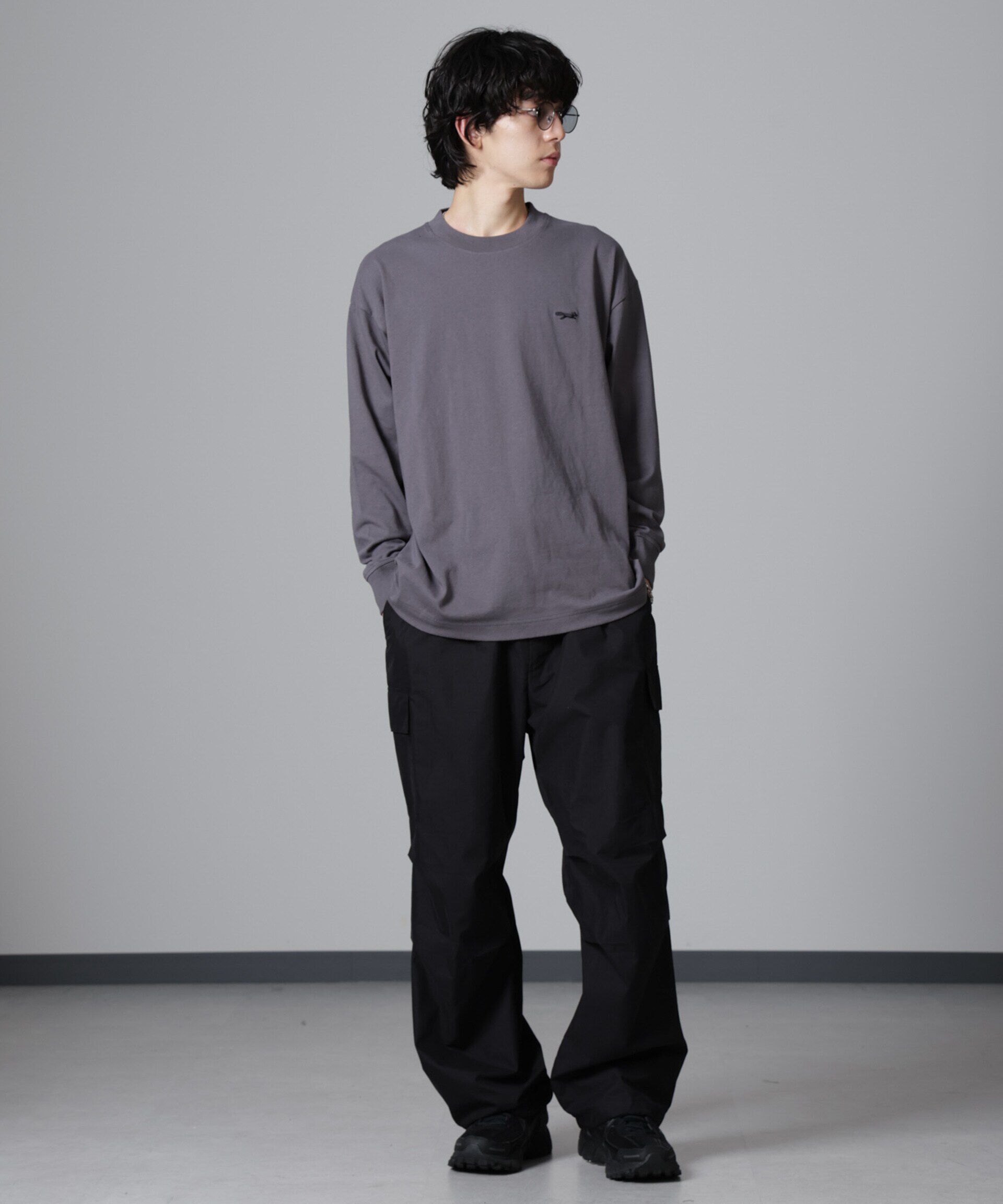 nano･universe「PENNEYS BLACK ワンポイントTシャツ長袖」|Tシャツ・カットソー|