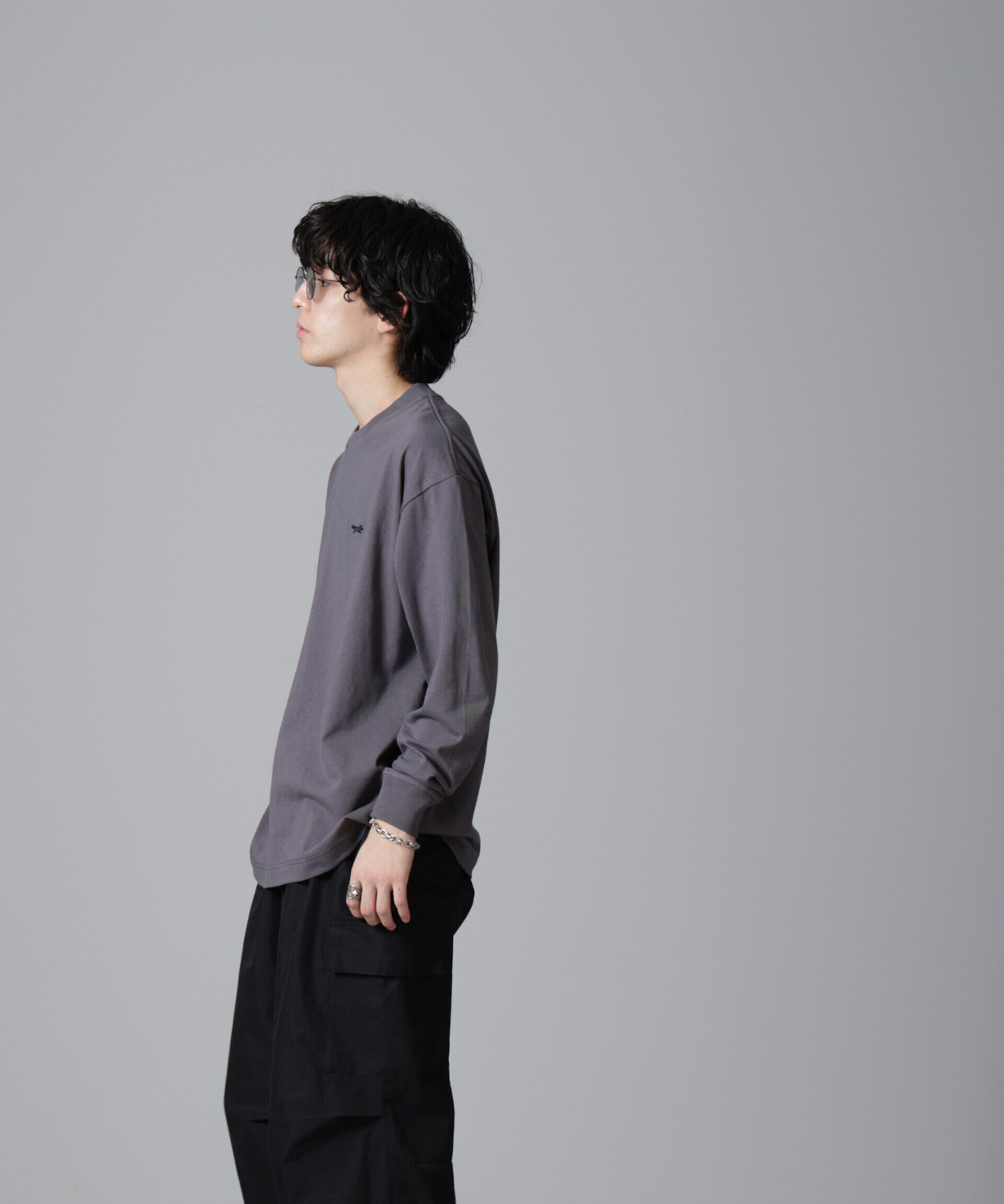 nano･universe「PENNEYS BLACK ワンポイントTシャツ長袖」|Tシャツ・カットソー|