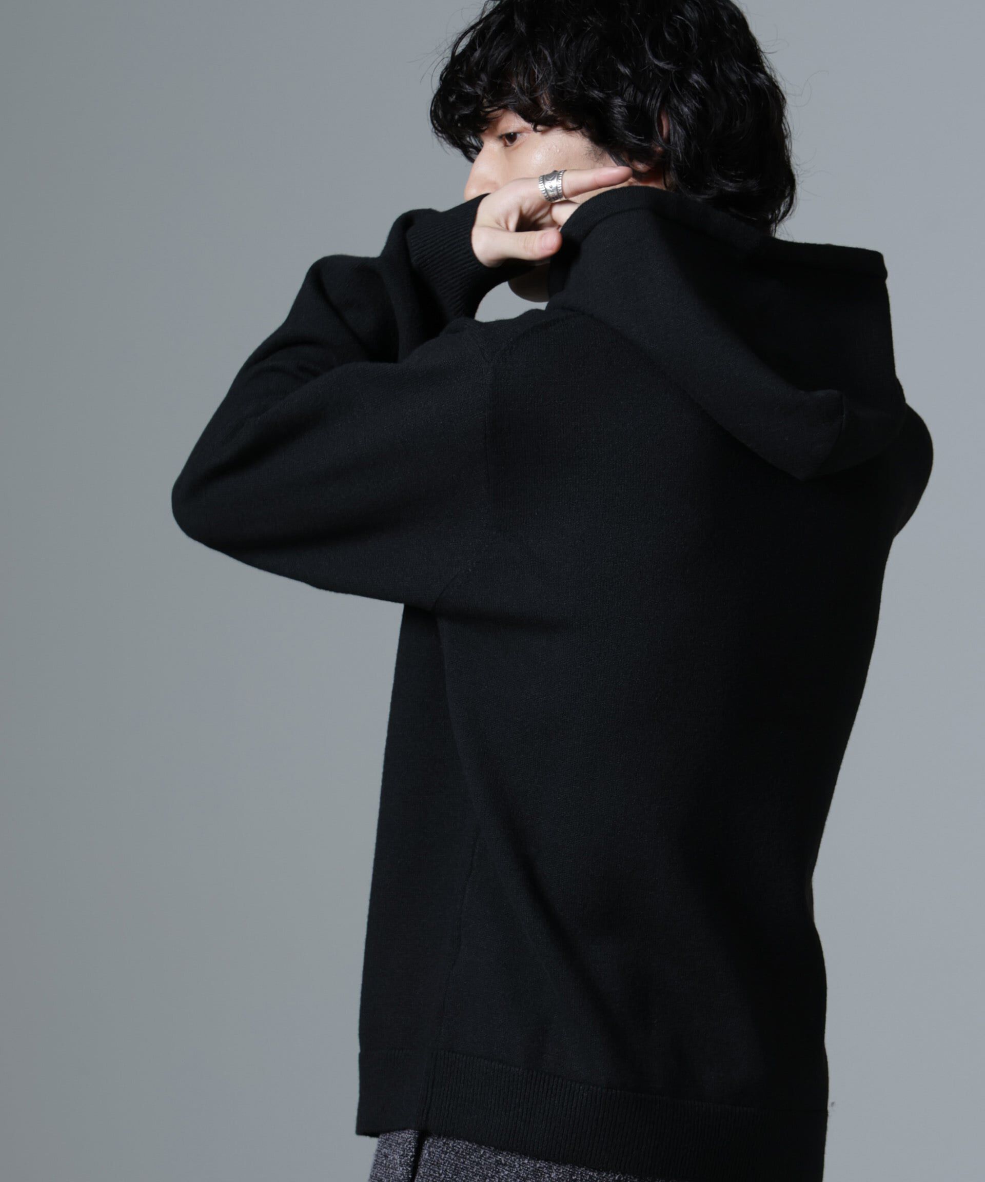 nano･universe「天竺編みニットパーカー」|ニット・セーター|