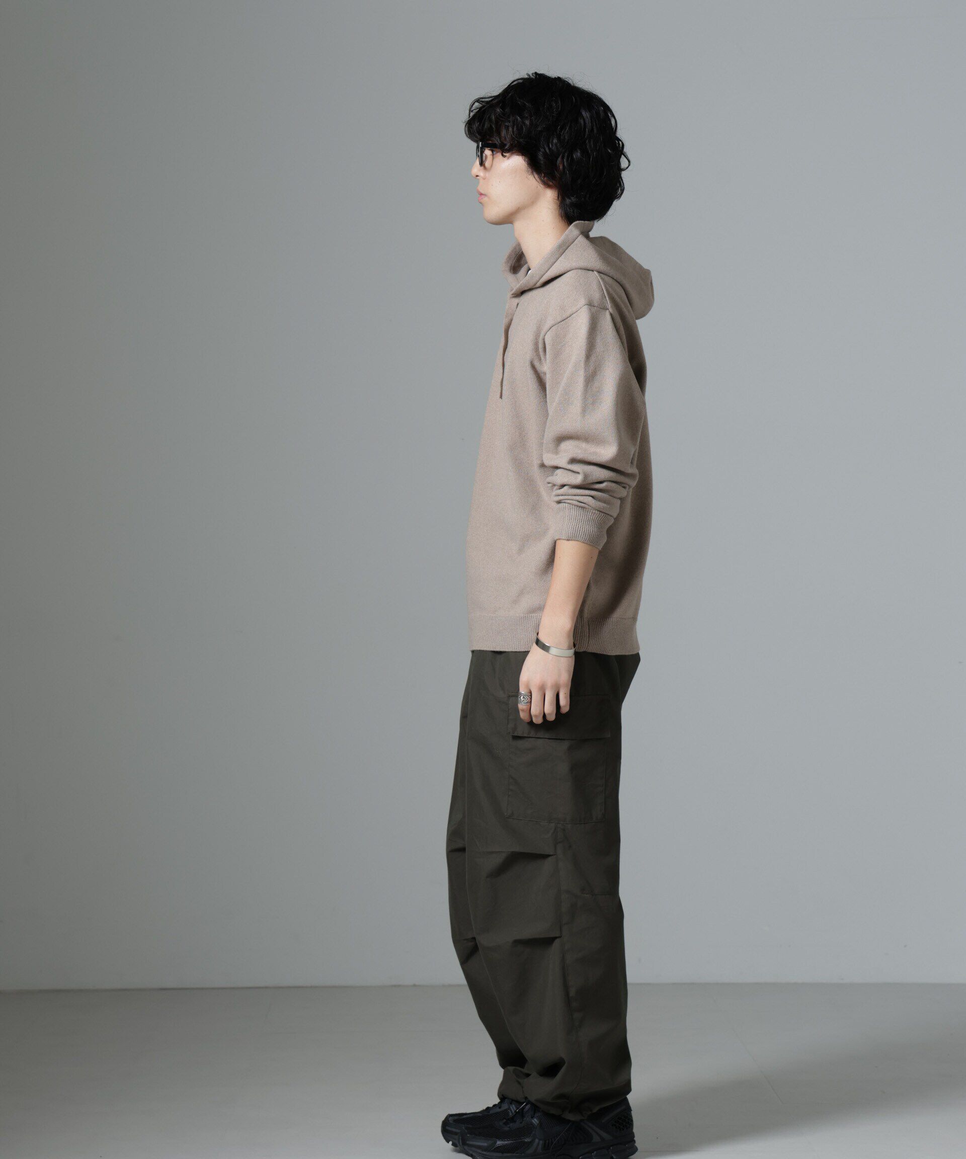 nano･universe「天竺編みニットパーカー」|ニット・セーター|