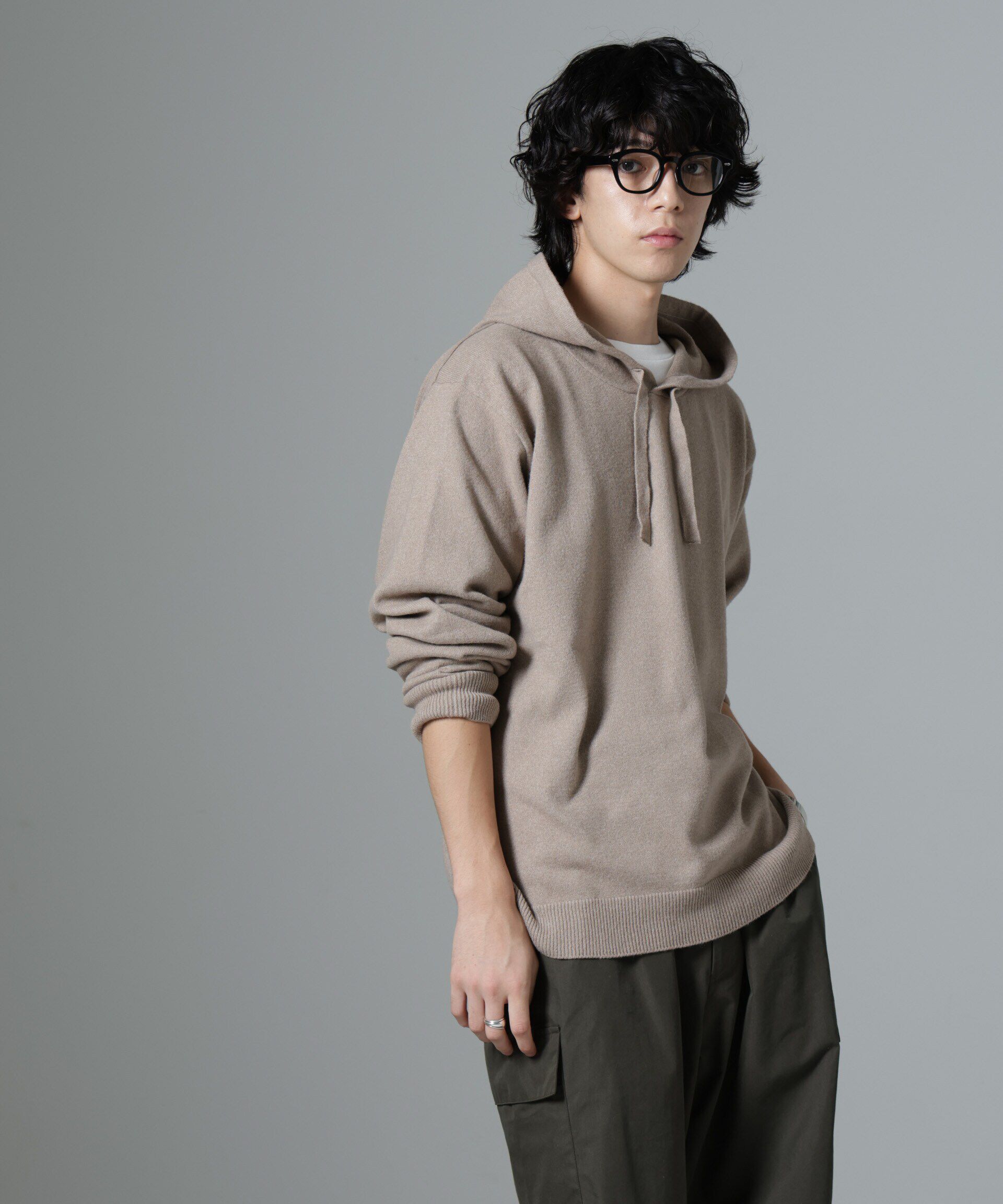 nano･universe「天竺編みニットパーカー」|ニット・セーター|