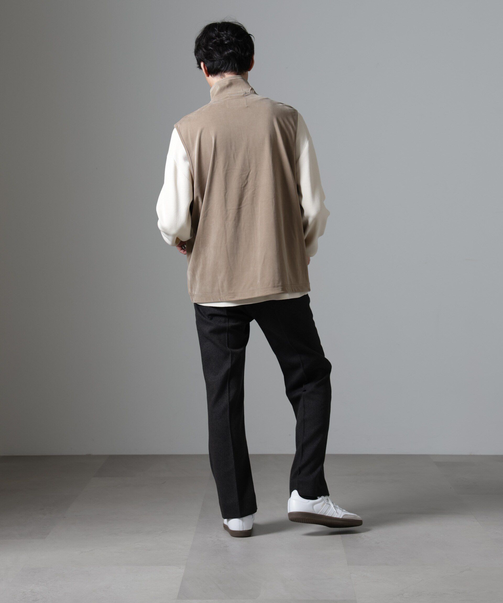 nano･universe「ヌバックライクスムーススタンドカラーベスト」|ダウンベスト・ベスト|