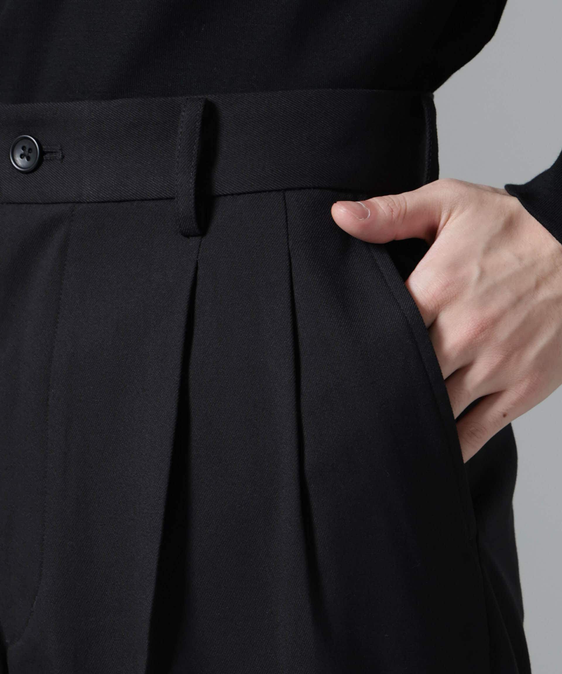 nano･universe「微起毛ワイドテーパードパンツ」|チノ|