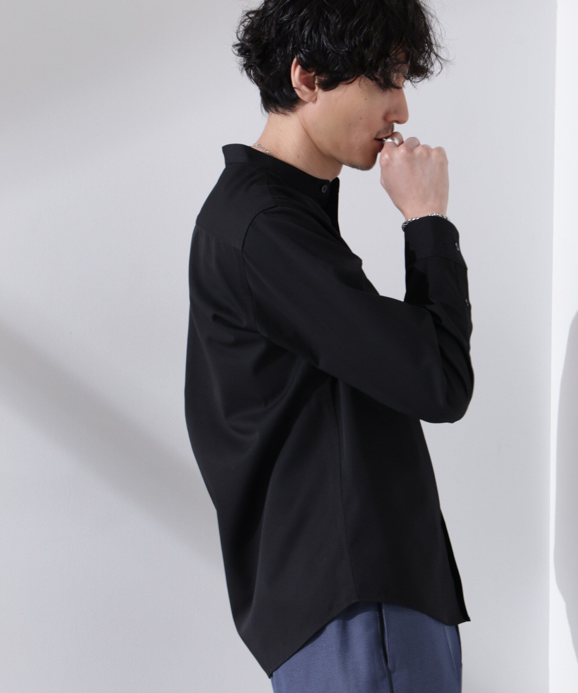 nano･universe「スタンダードバンドカラーシャツ/長袖」|シャツ・ブラウス|