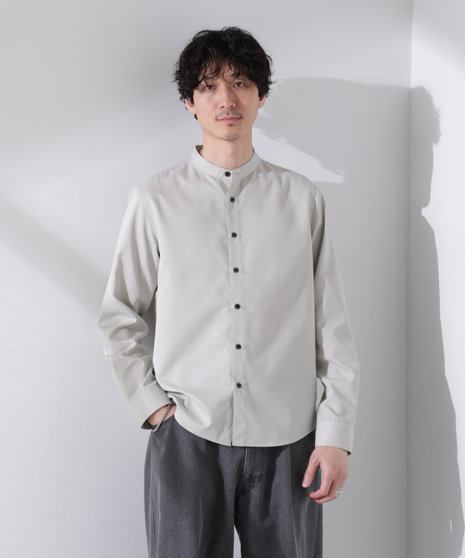 nano･universe「スタンダードバンドカラーシャツ/長袖」|シャツ・ブラウス|