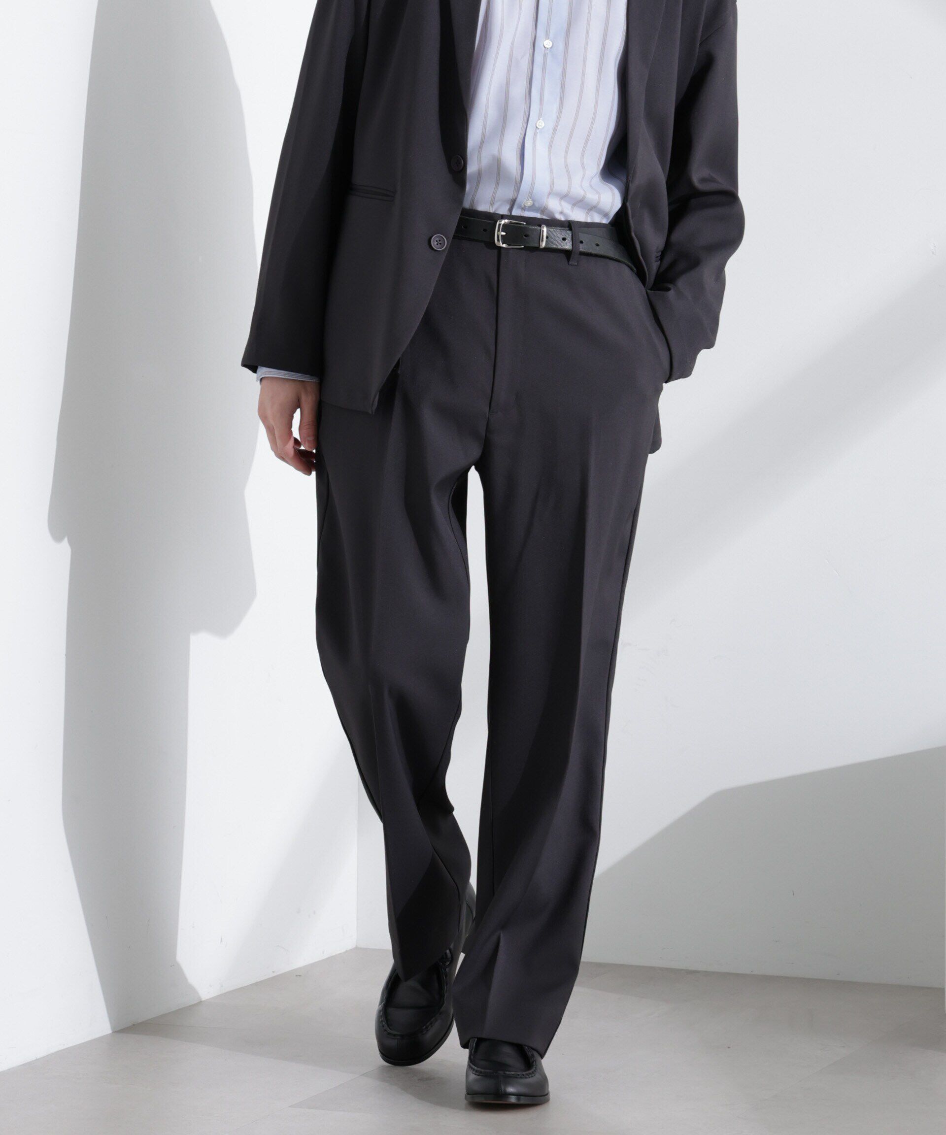 nano･universe「ドレープストレートスラックス（セットアップ可）」|チノ|