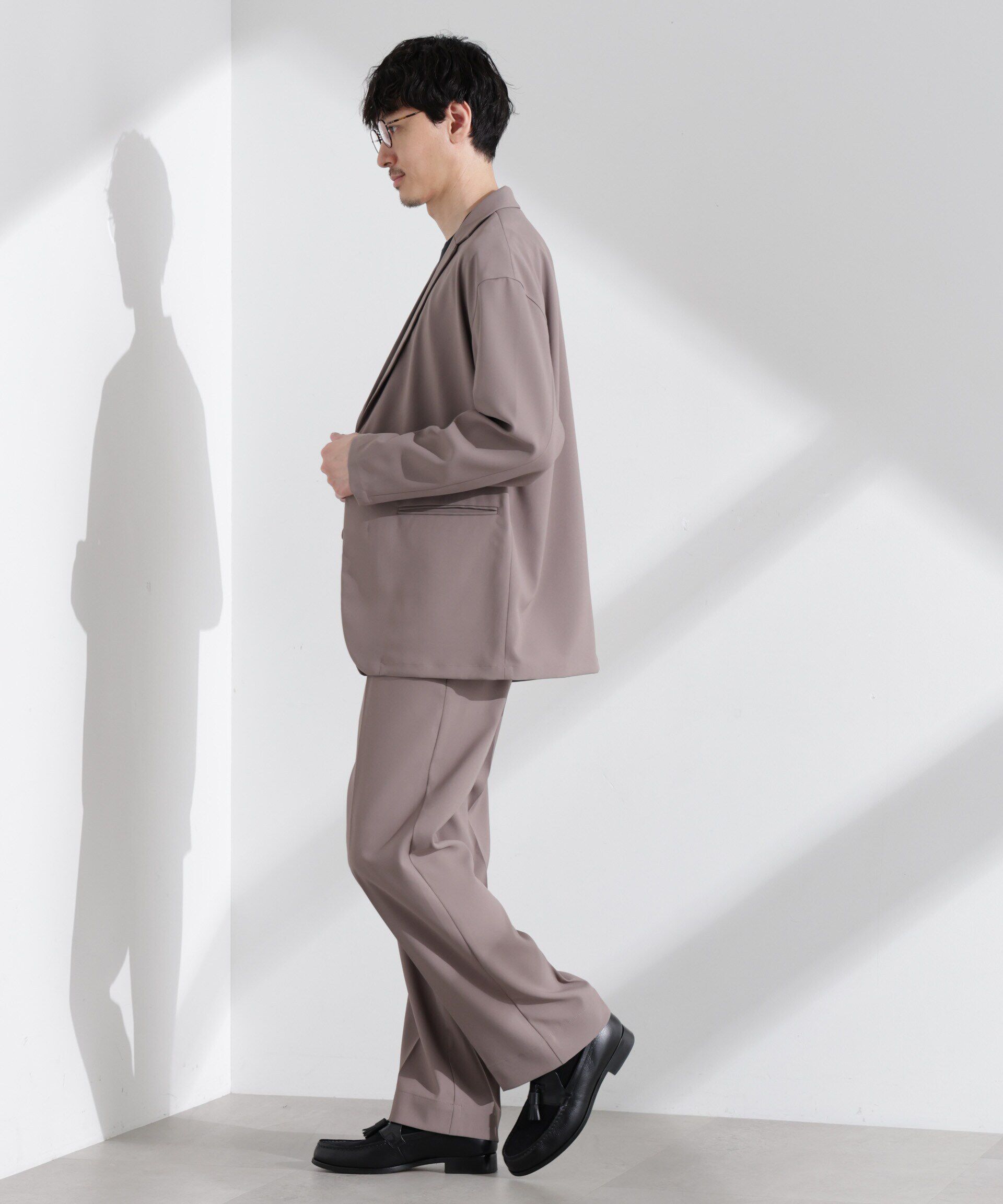 nano･universe「ドレープストレートスラックス（セットアップ可）」|チノ|