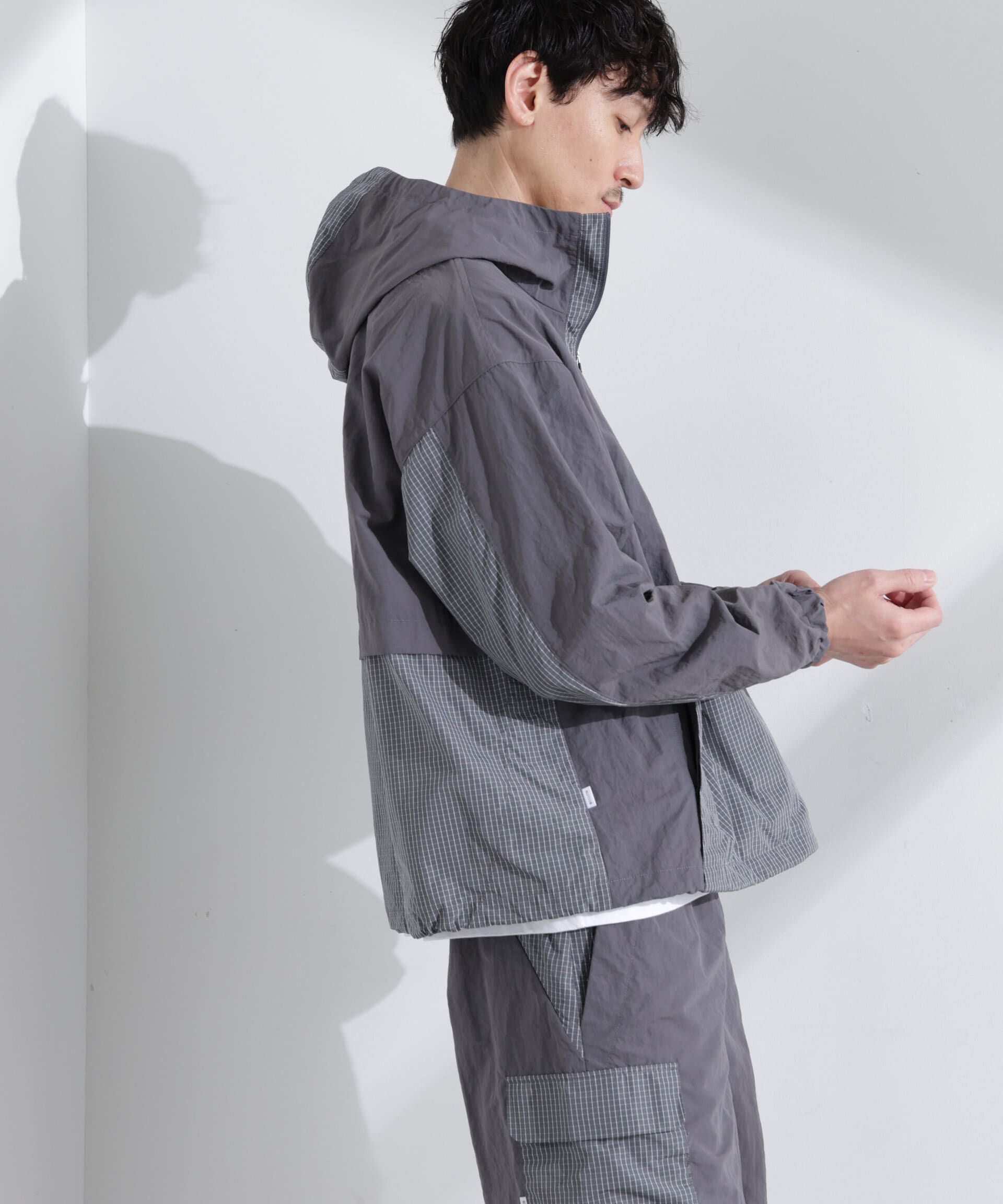 nano･universe「｢NJ/CLUB｣ リップストップアノラックジャケット」|ブルゾン・スタジャン|