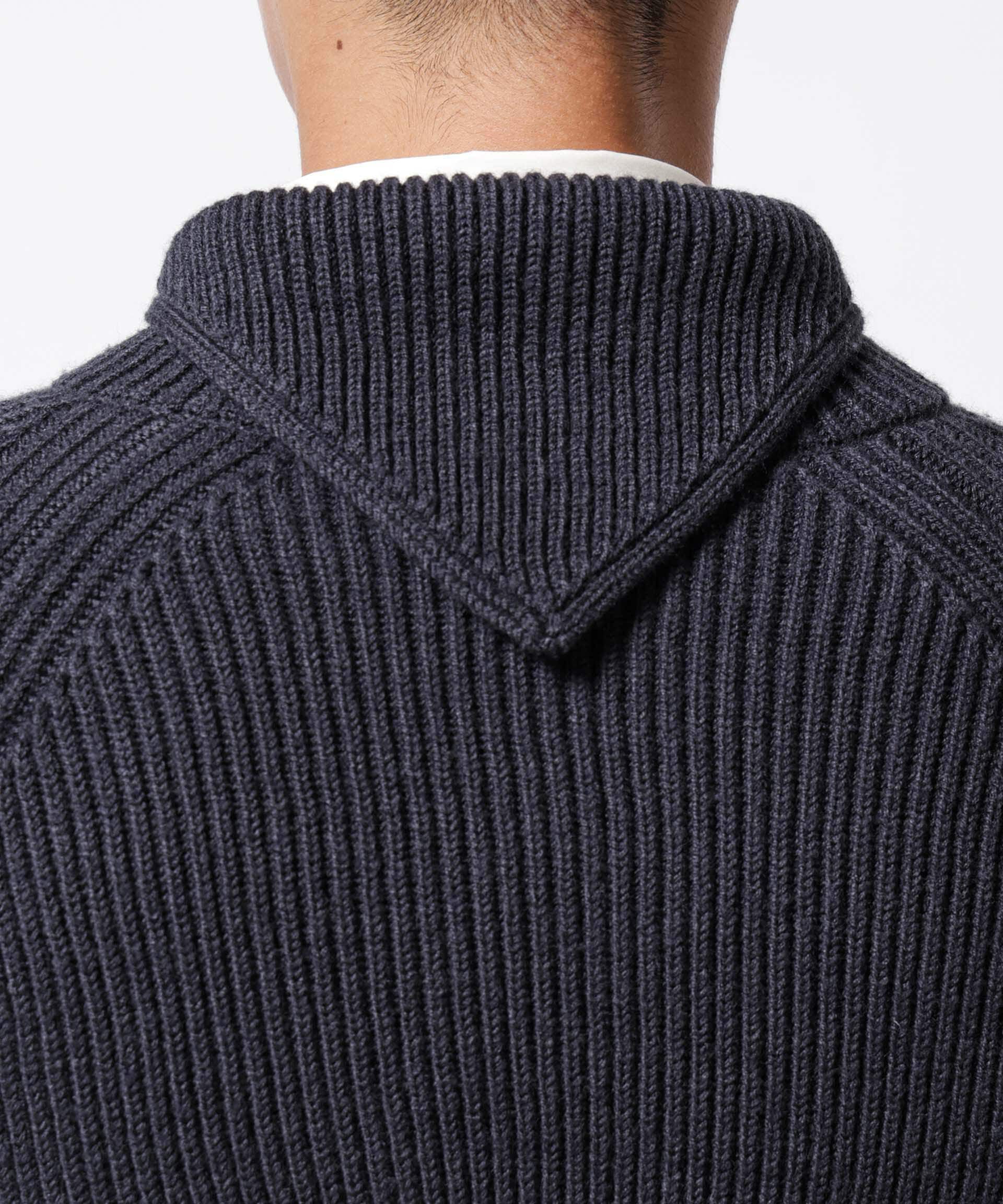 nano･universe「「ASSEMBLANC」フレンチウールスカーフカラージップニット」|ニット・セーター|