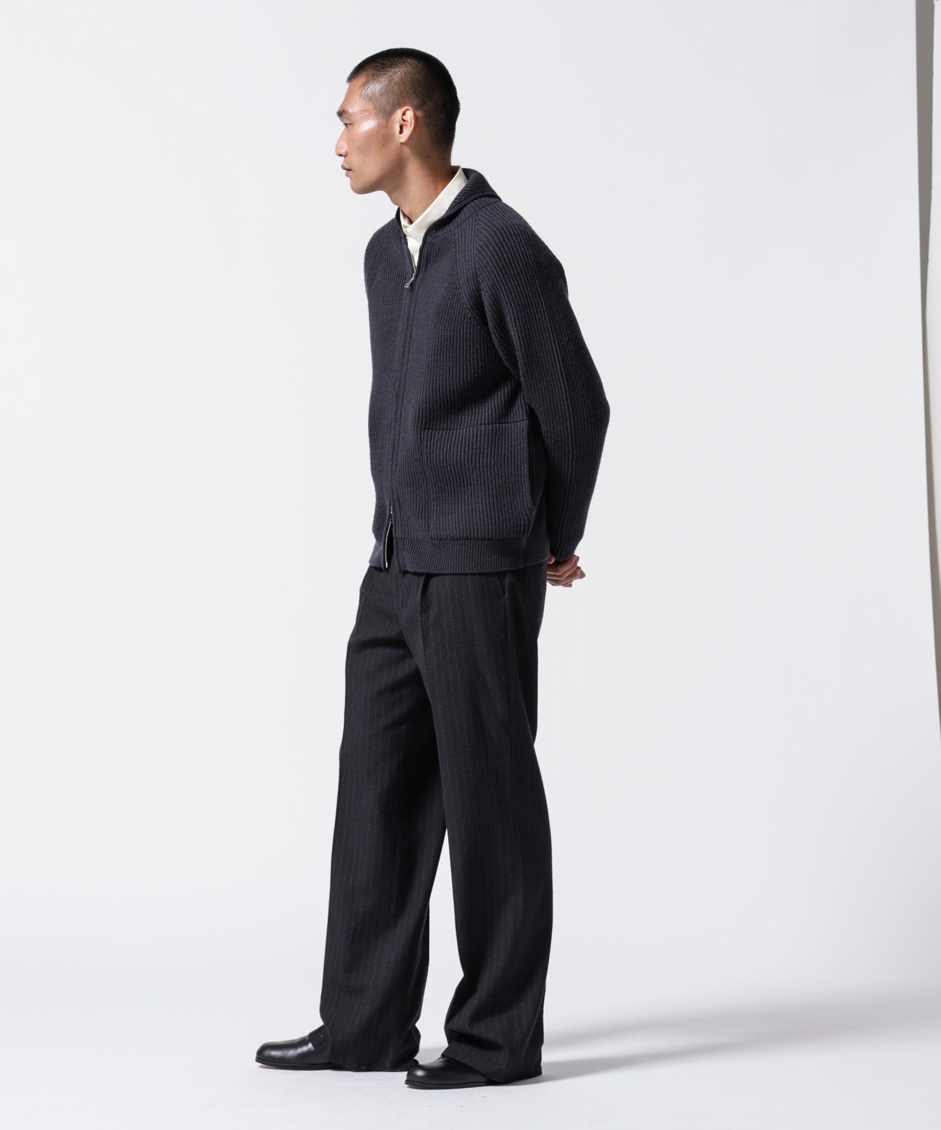 nano･universe「「ASSEMBLANC」フレンチウールスカーフカラージップニット」|ニット・セーター|