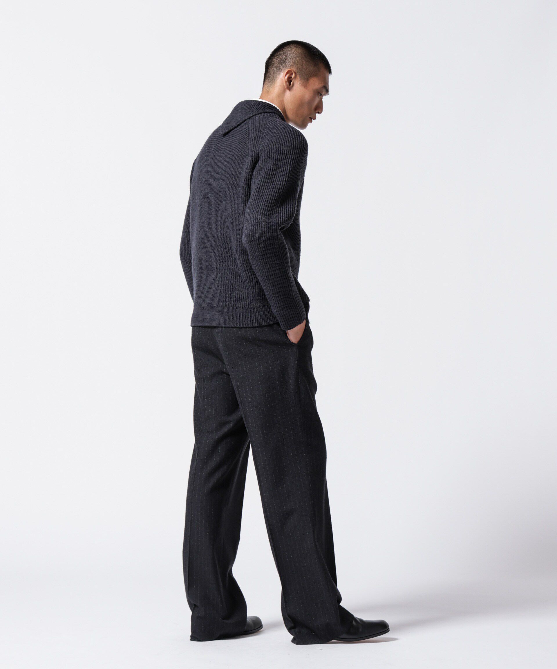 nano･universe「「ASSEMBLANC」フレンチウールスカーフカラージップニット」|ニット・セーター|