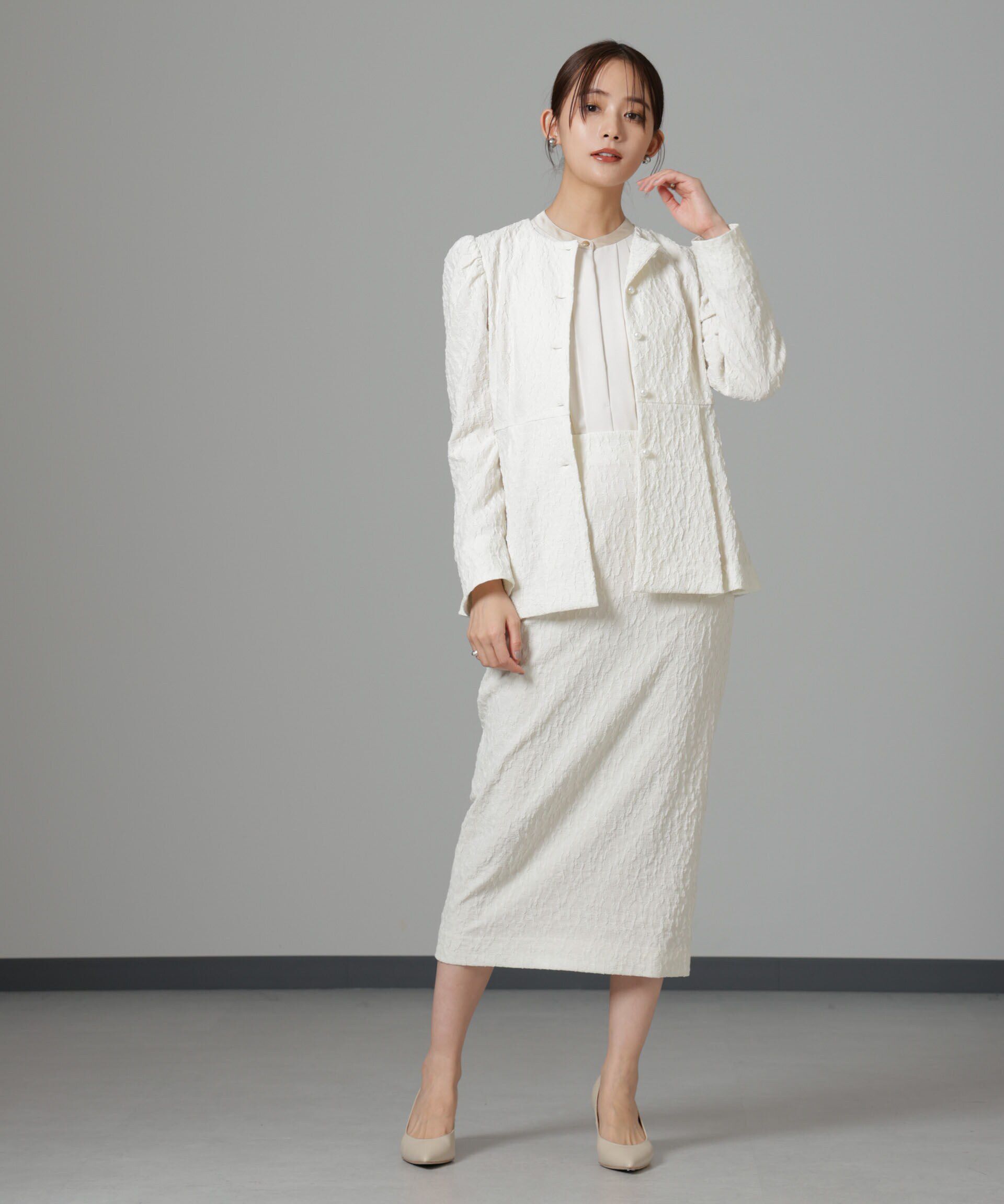 nano･universe「troisiemechaco/パフィージャガード ブラウスジャケット(セットアップ可)」|テーラードジャケット|