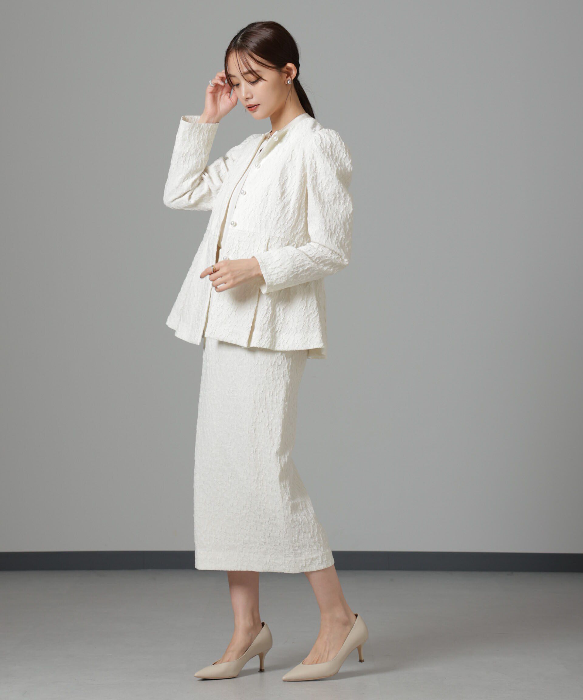 nano･universe「troisiemechaco/パフィージャガード ブラウスジャケット(セットアップ可)」|テーラードジャケット|