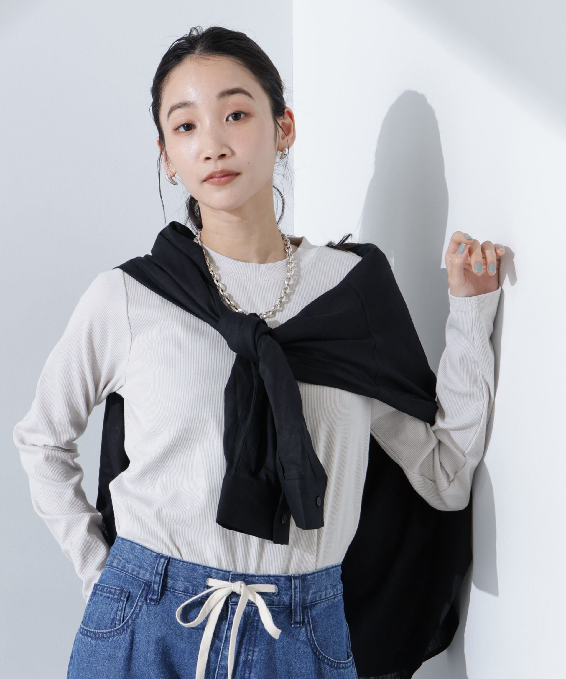 nano･universe「抗菌防臭リブロングスリーブTシャツ」|Tシャツ・カットソー|L.グレー1