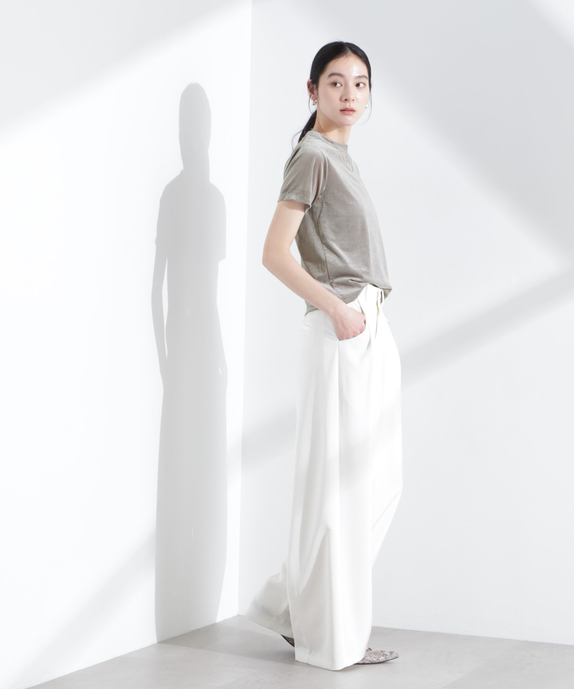 nano･universe「シアーベロアコンパクトTシャツ」|Tシャツ・カットソー|