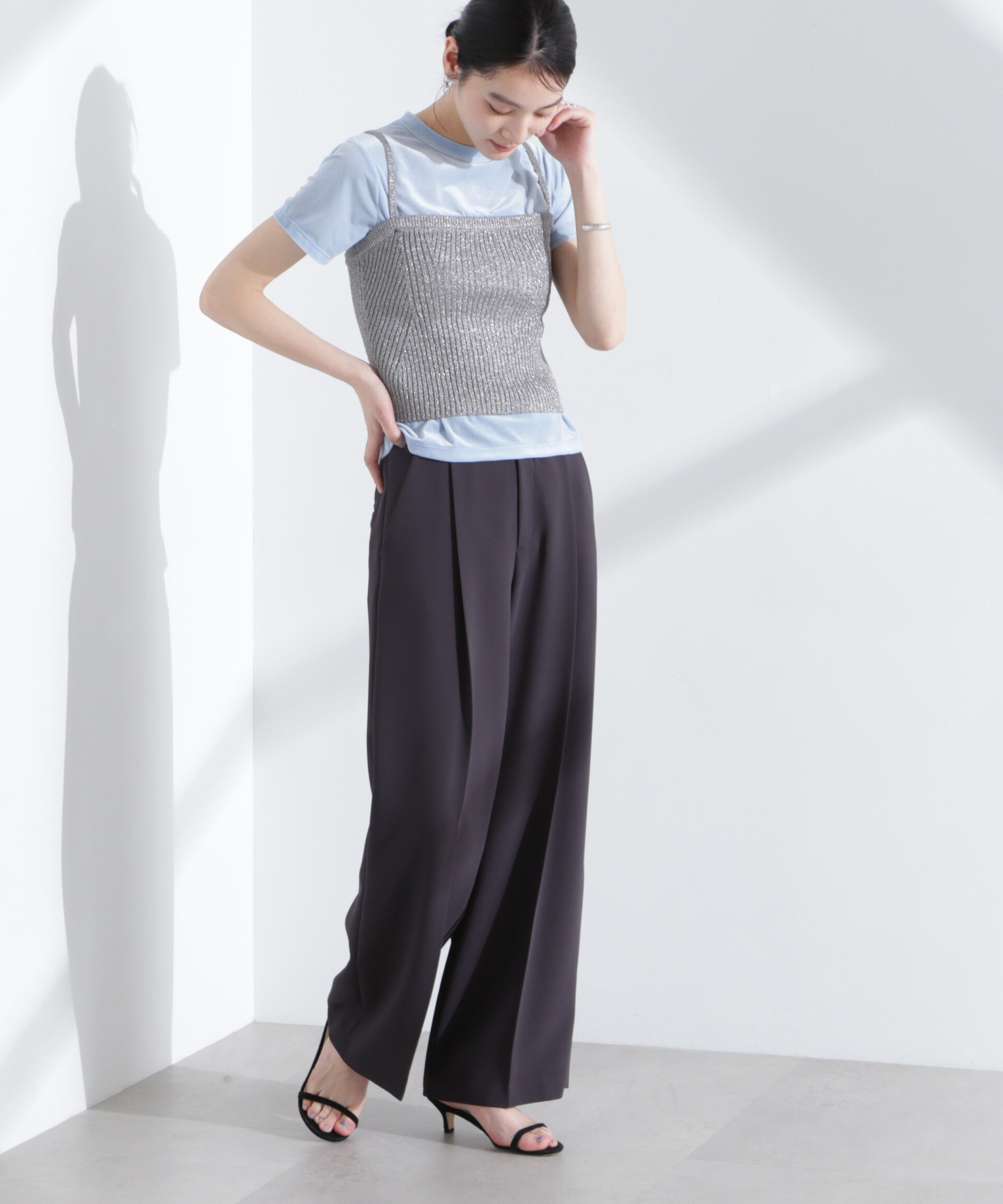 nano･universe「シアーベロアコンパクトTシャツ」|Tシャツ・カットソー|