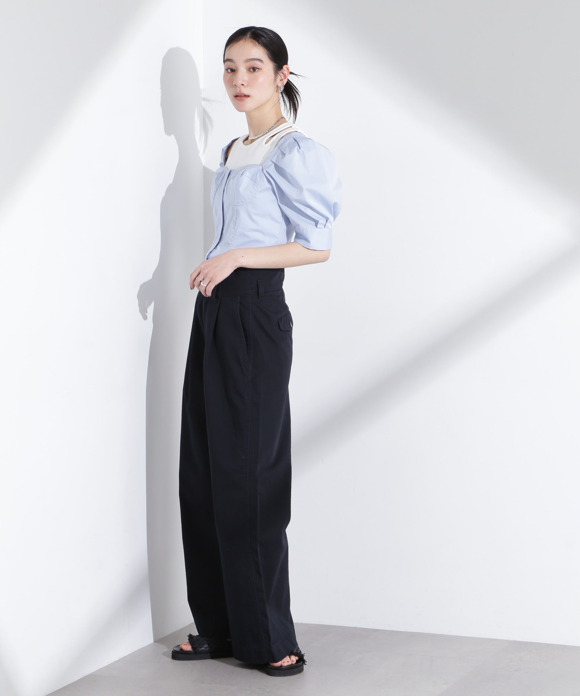 nano･universe「パフスリーブビスチェトップス」|シャツ・ブラウス|