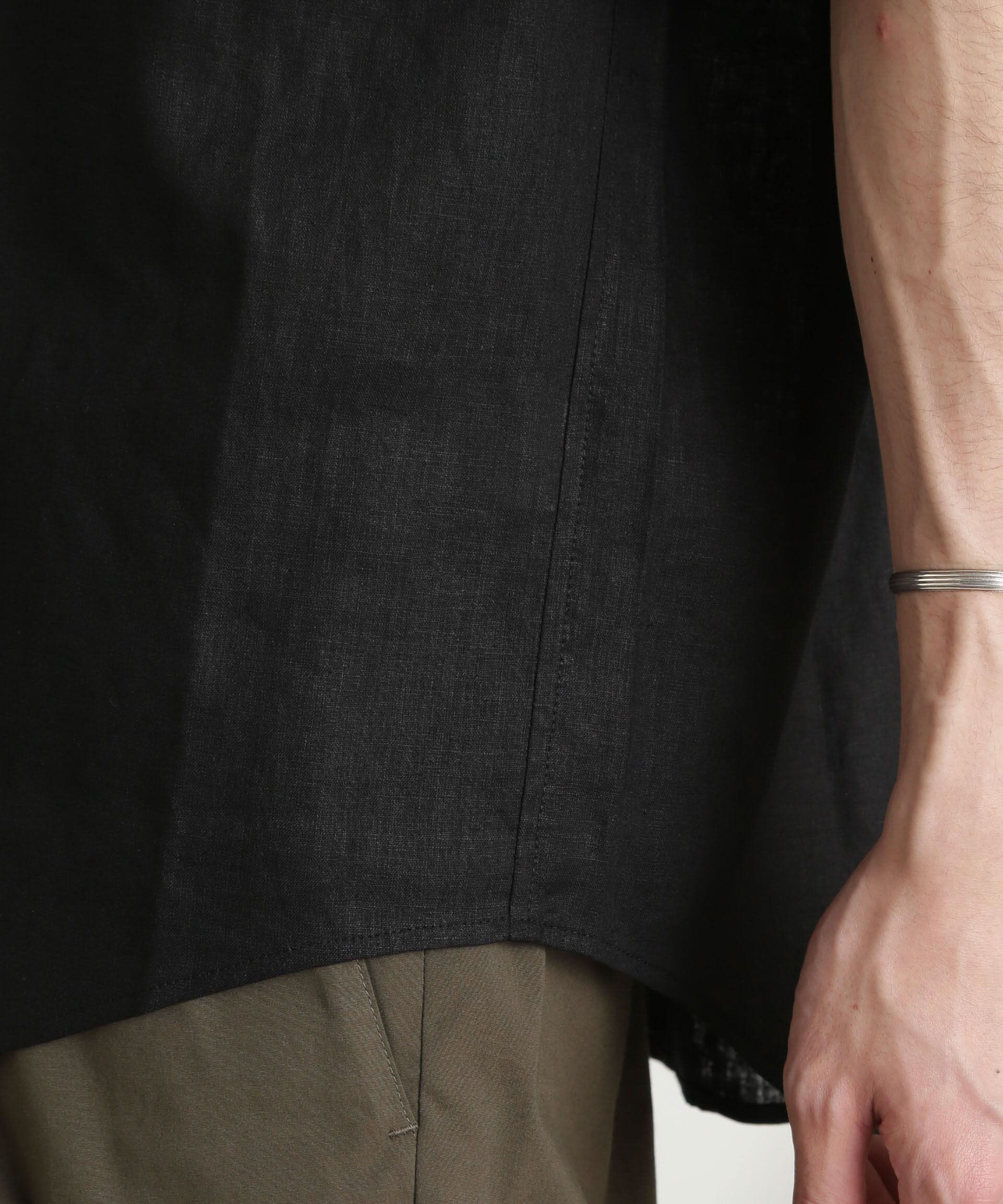 nano･universe「アンチスメルリネン レギュラーカラー 半袖」|シャツ・ブラウス|