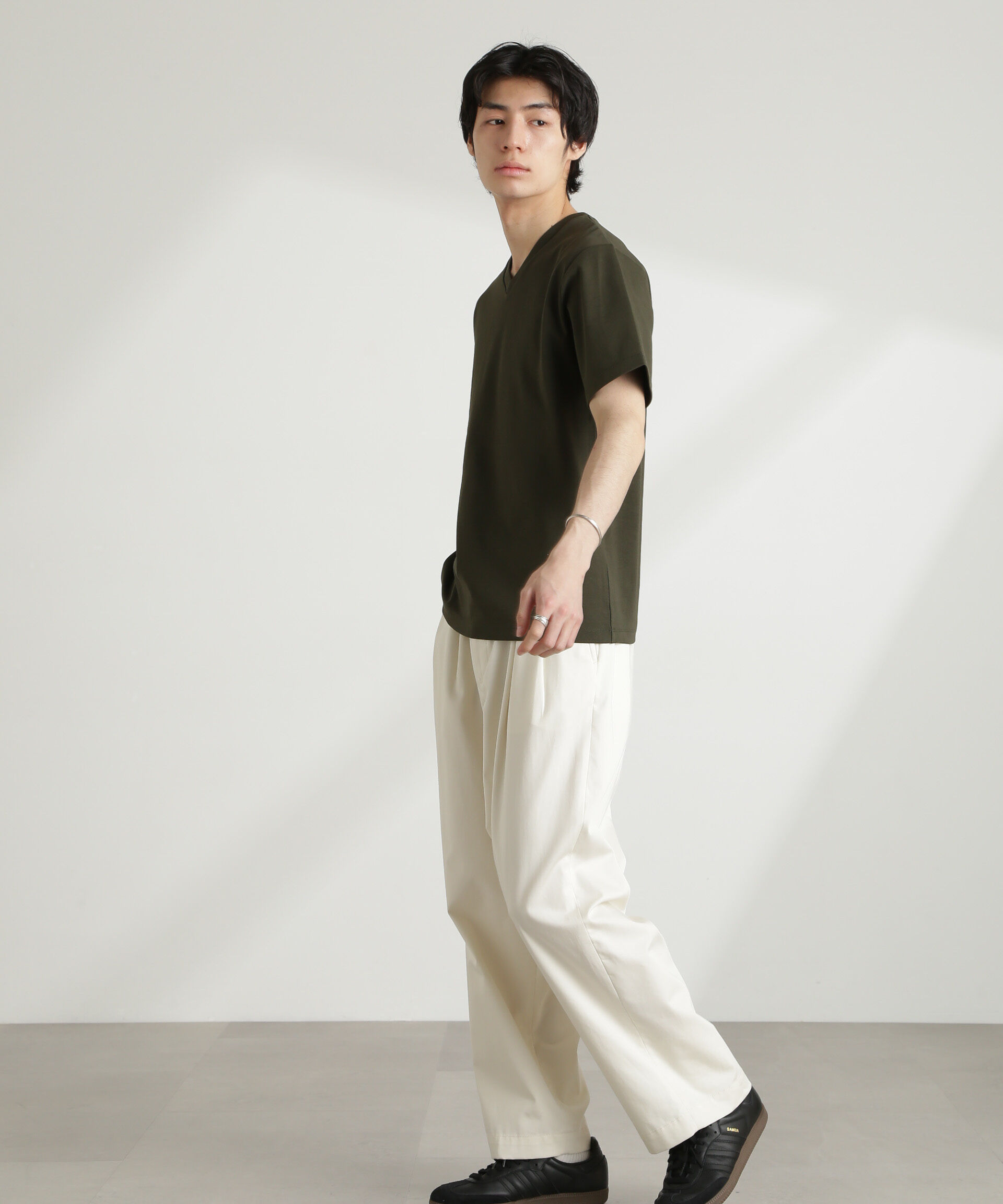 nano･universe「ダブルスムースVネックTシャツ 半袖」|Tシャツ・カットソー|