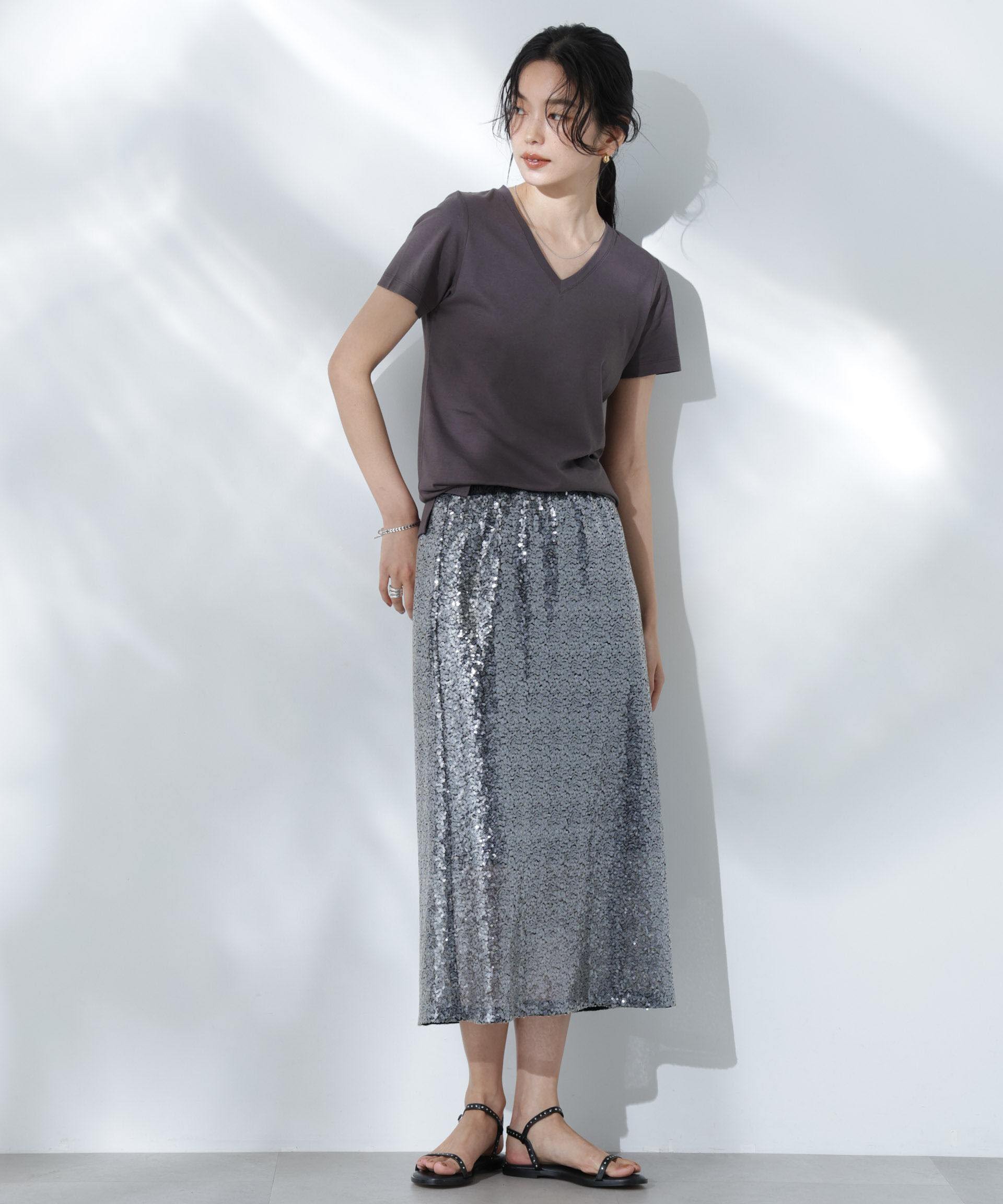 nano･universe「Anti Soaked(R) 汗染み防止VネックTシャツ」|Tシャツ・カットソー|