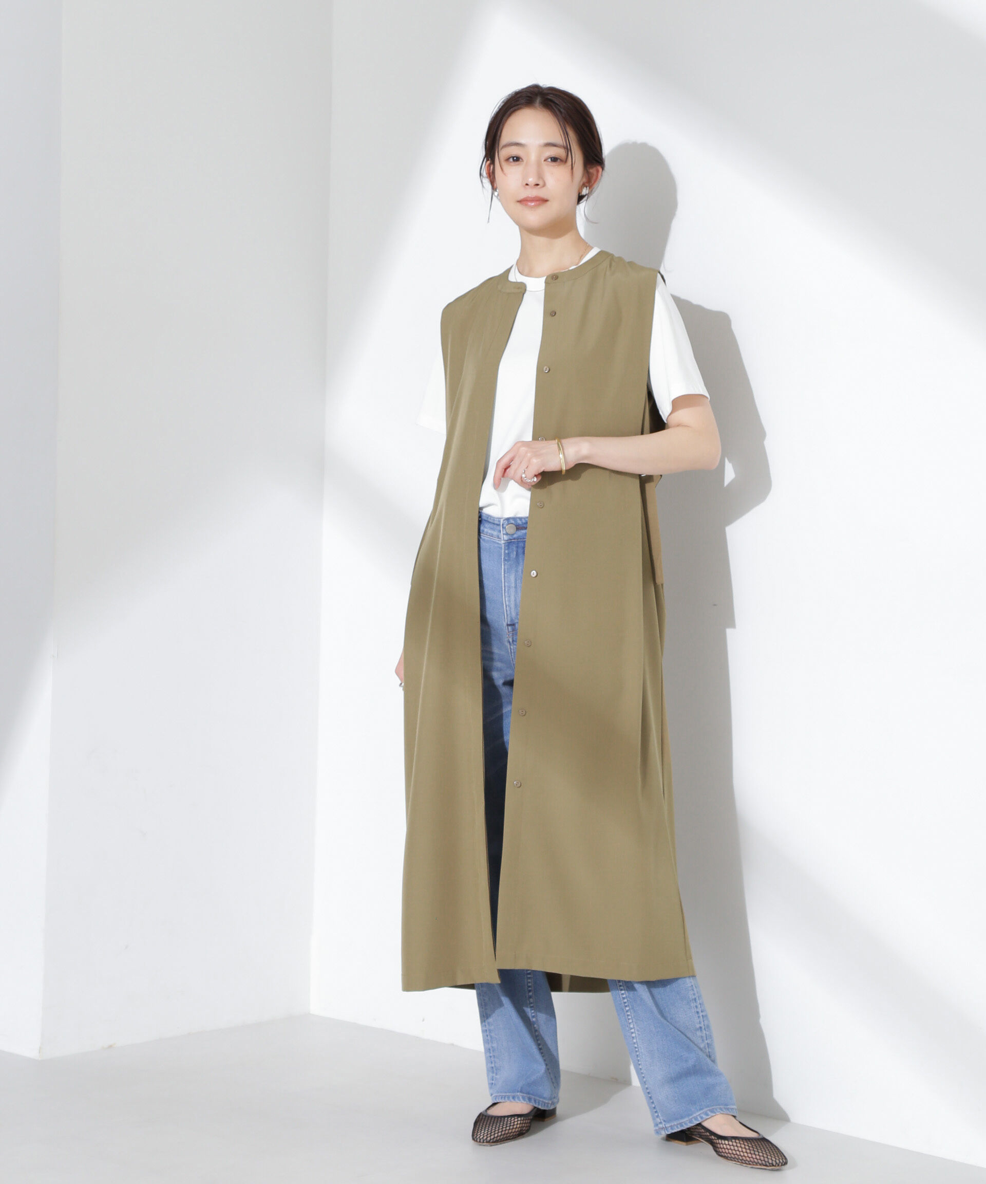 nano･universe「オープンフロントノースリーブワンピース」|ワンピース|