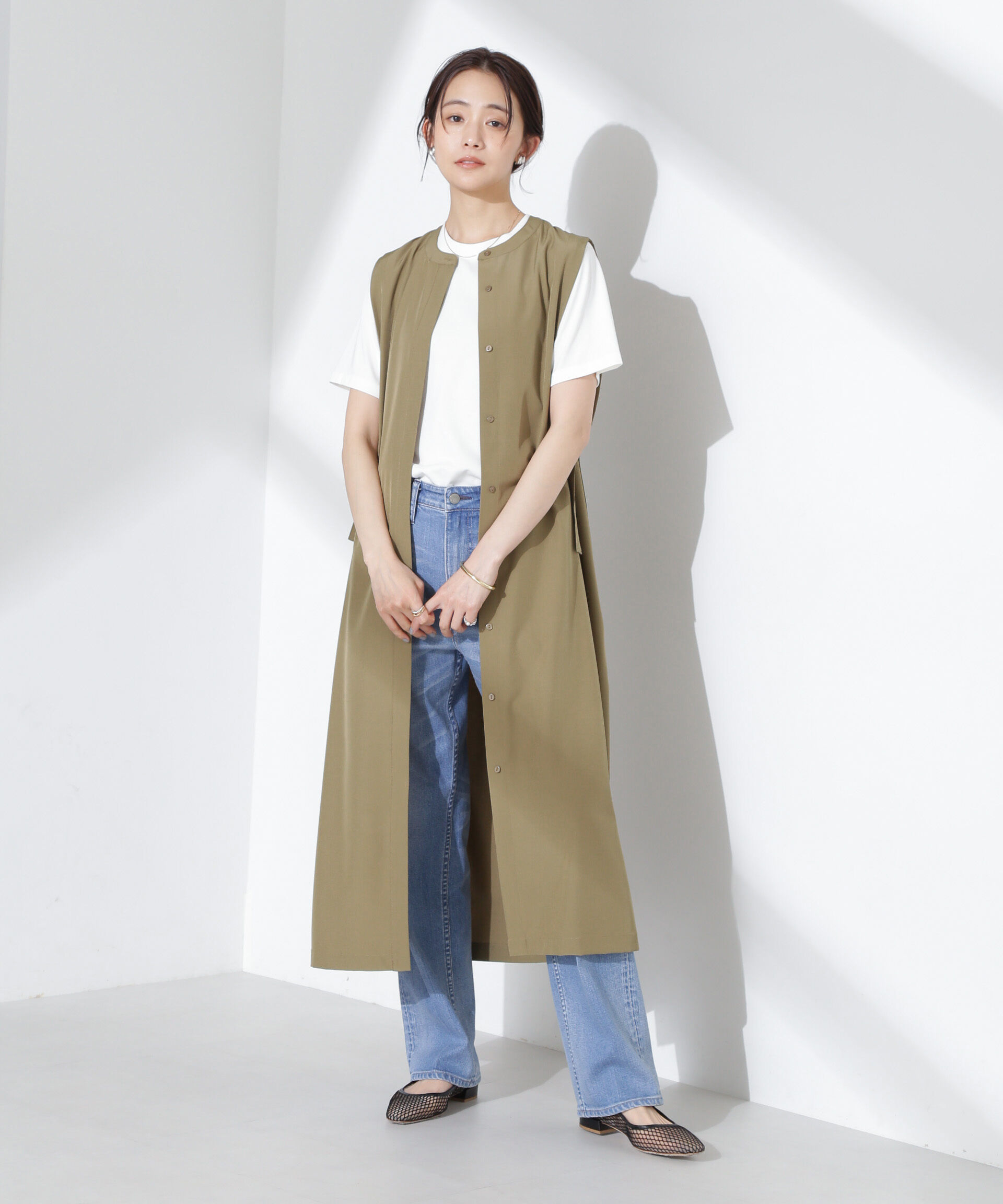 nano･universe「オープンフロントノースリーブワンピース」|ワンピース|