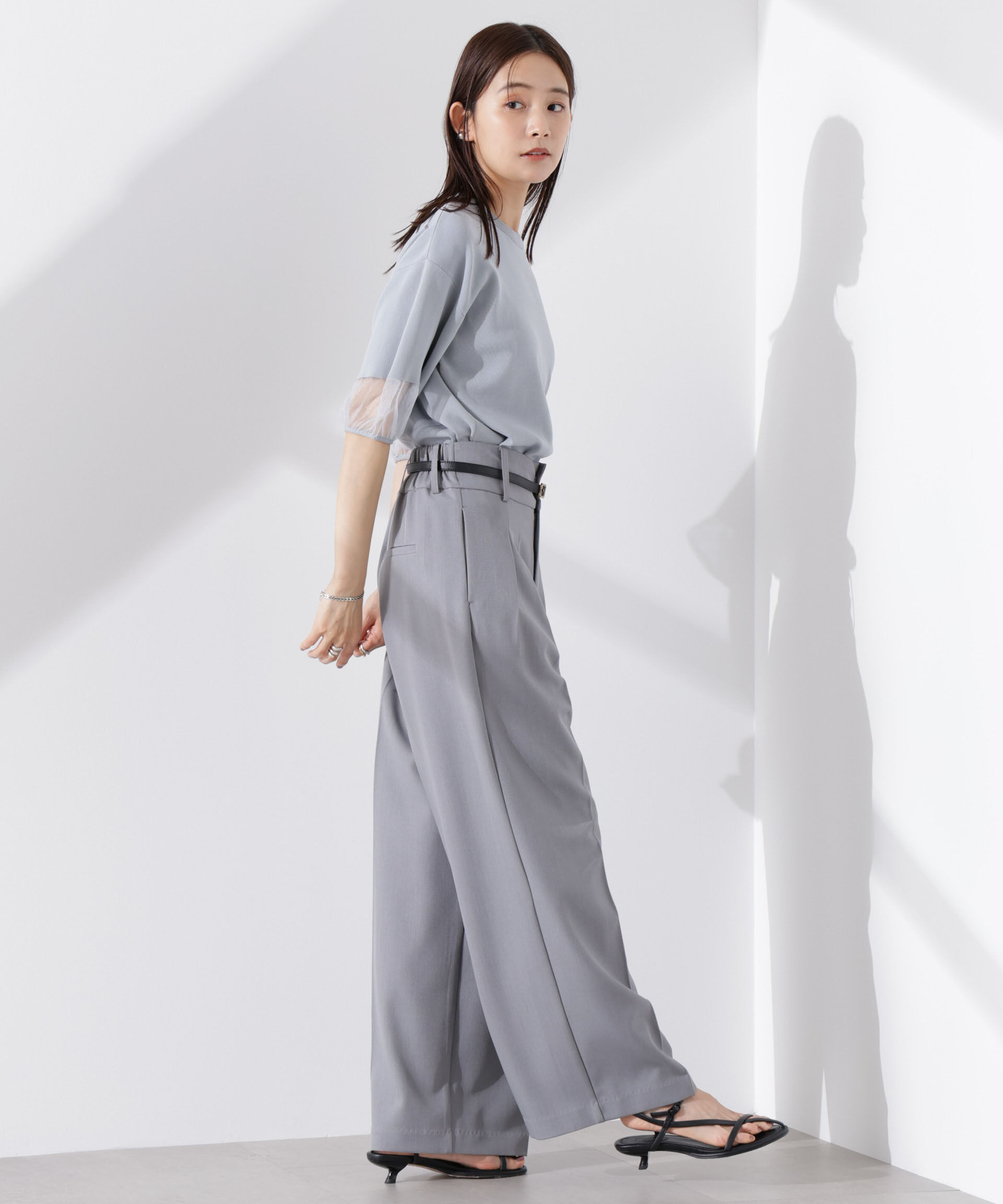 nano･universe「シアースリーブ・UVカット・接触冷感ニット」|ニット・セーター|