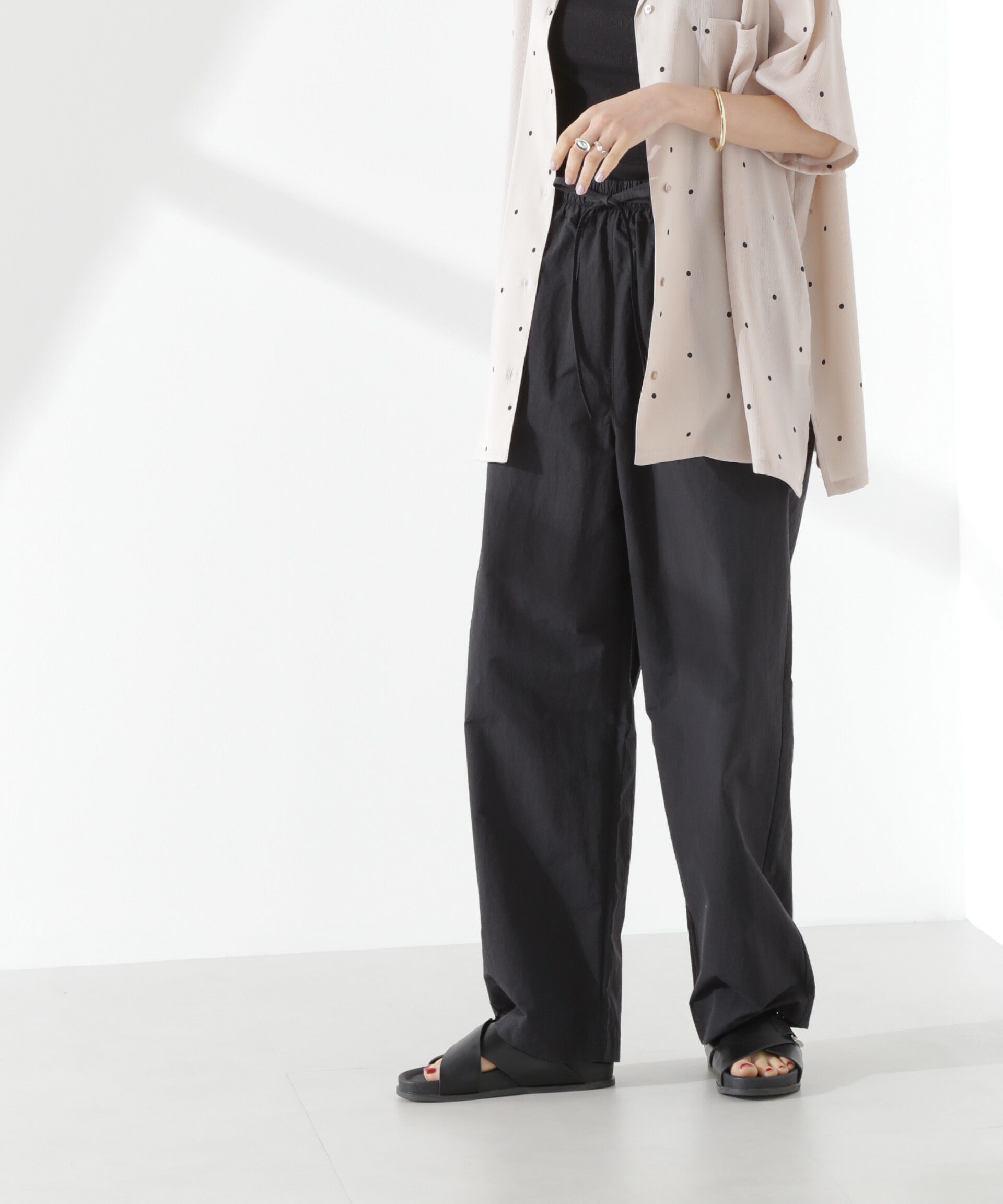 nano･universe「タスランワイドイージーパンツ」|チノ|